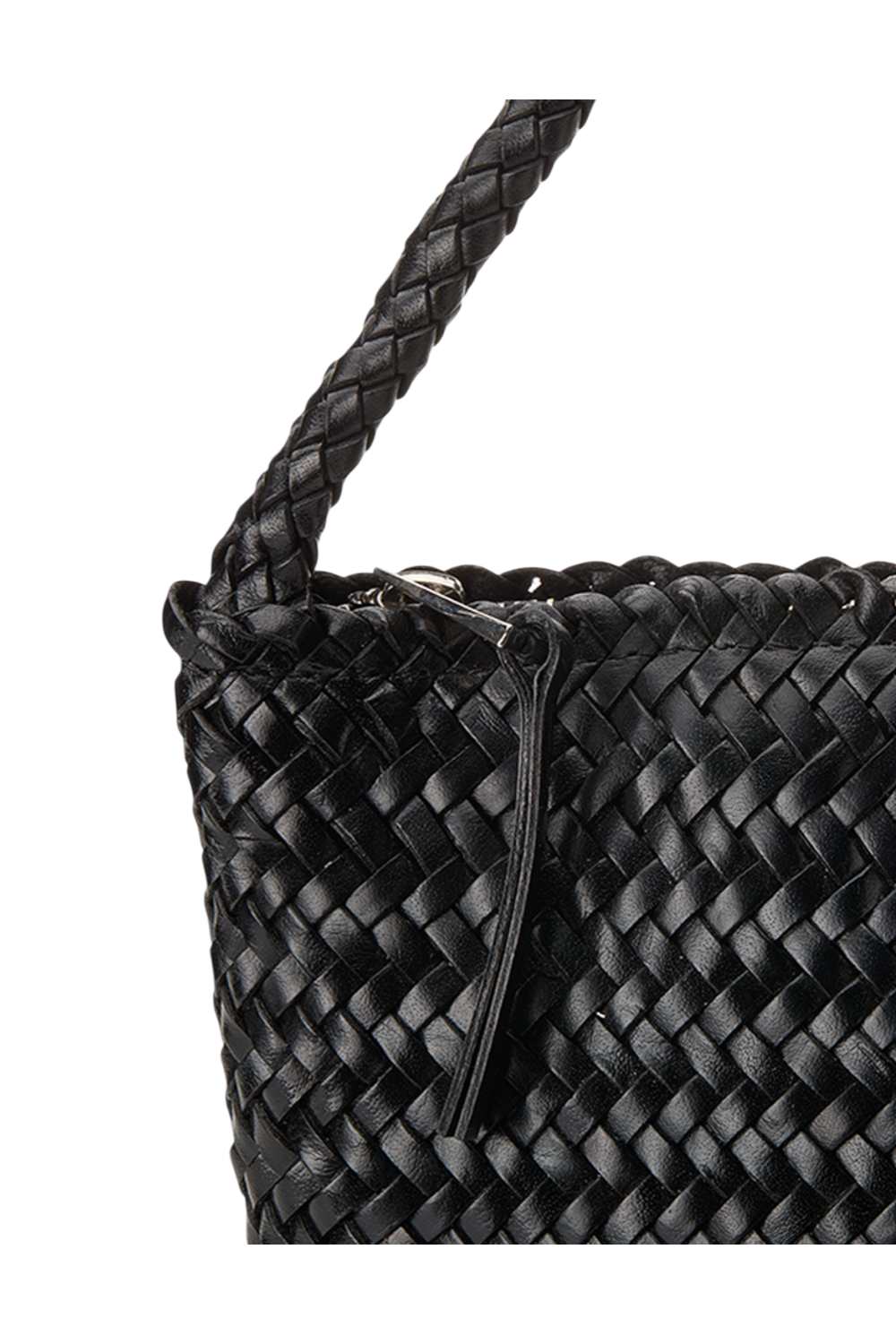 Nina Woven Shoulder Bag in Black