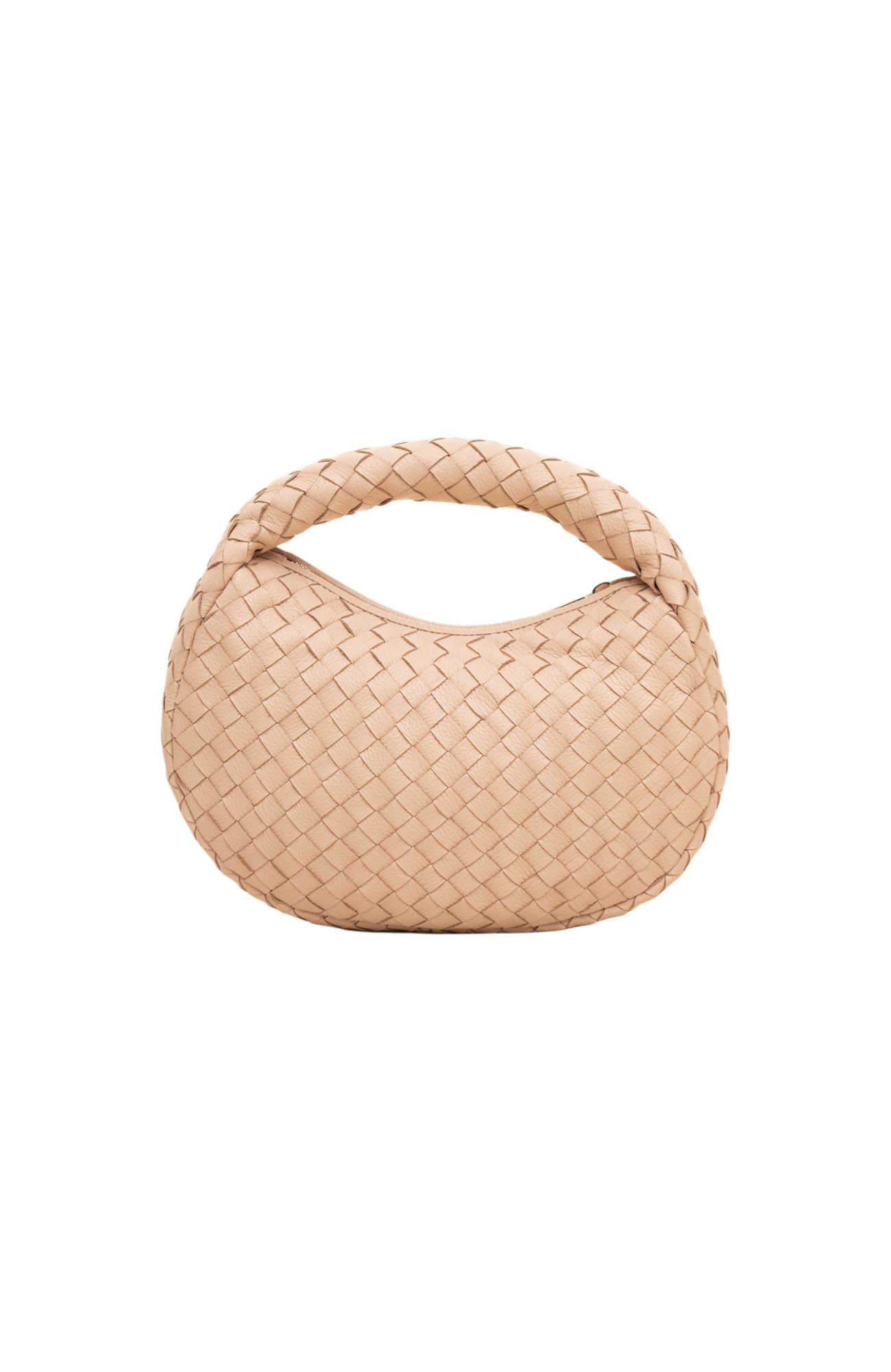 Laluna Mini Woven Shoulder Bag in Nude Cloud