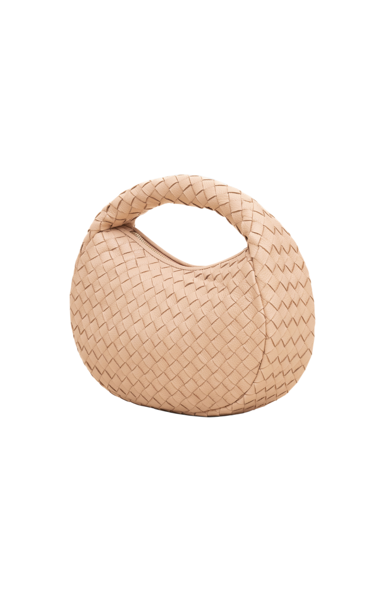 Laluna Mini Woven Shoulder Bag in Nude Cloud