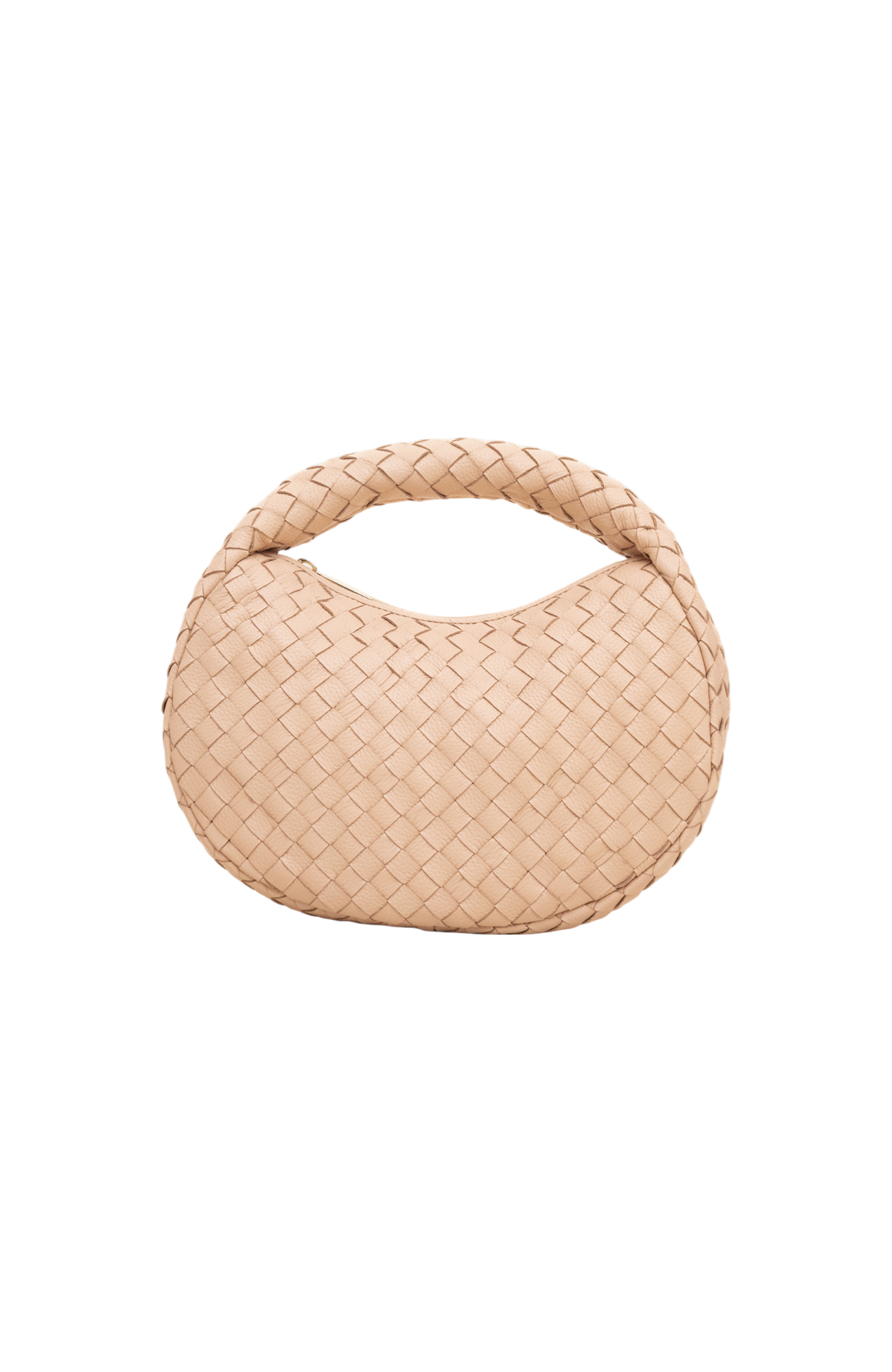 Laluna Mini Woven Shoulder Bag in Nude Cloud