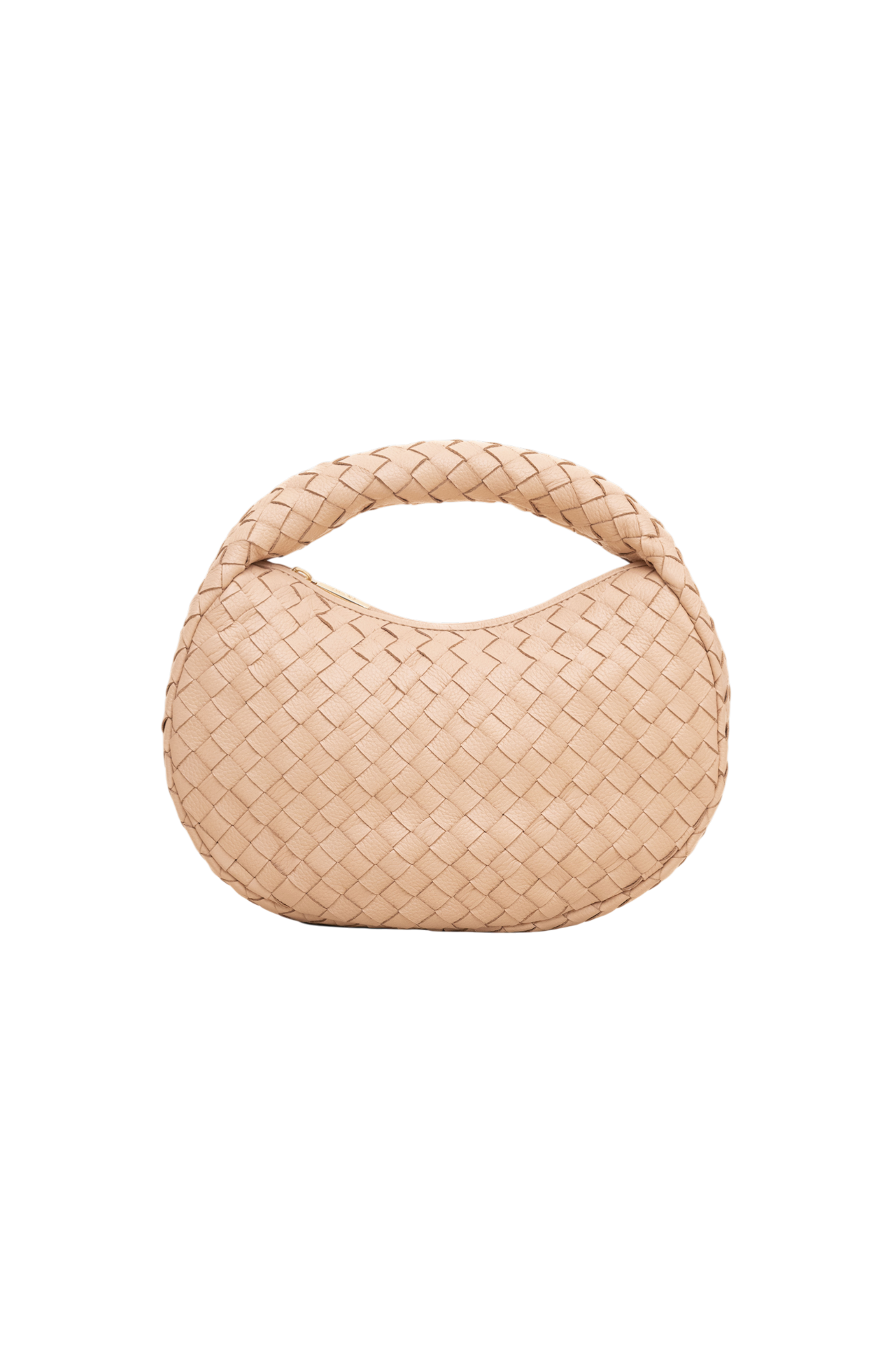 Laluna Mini Woven Shoulder Bag in Nude Cloud