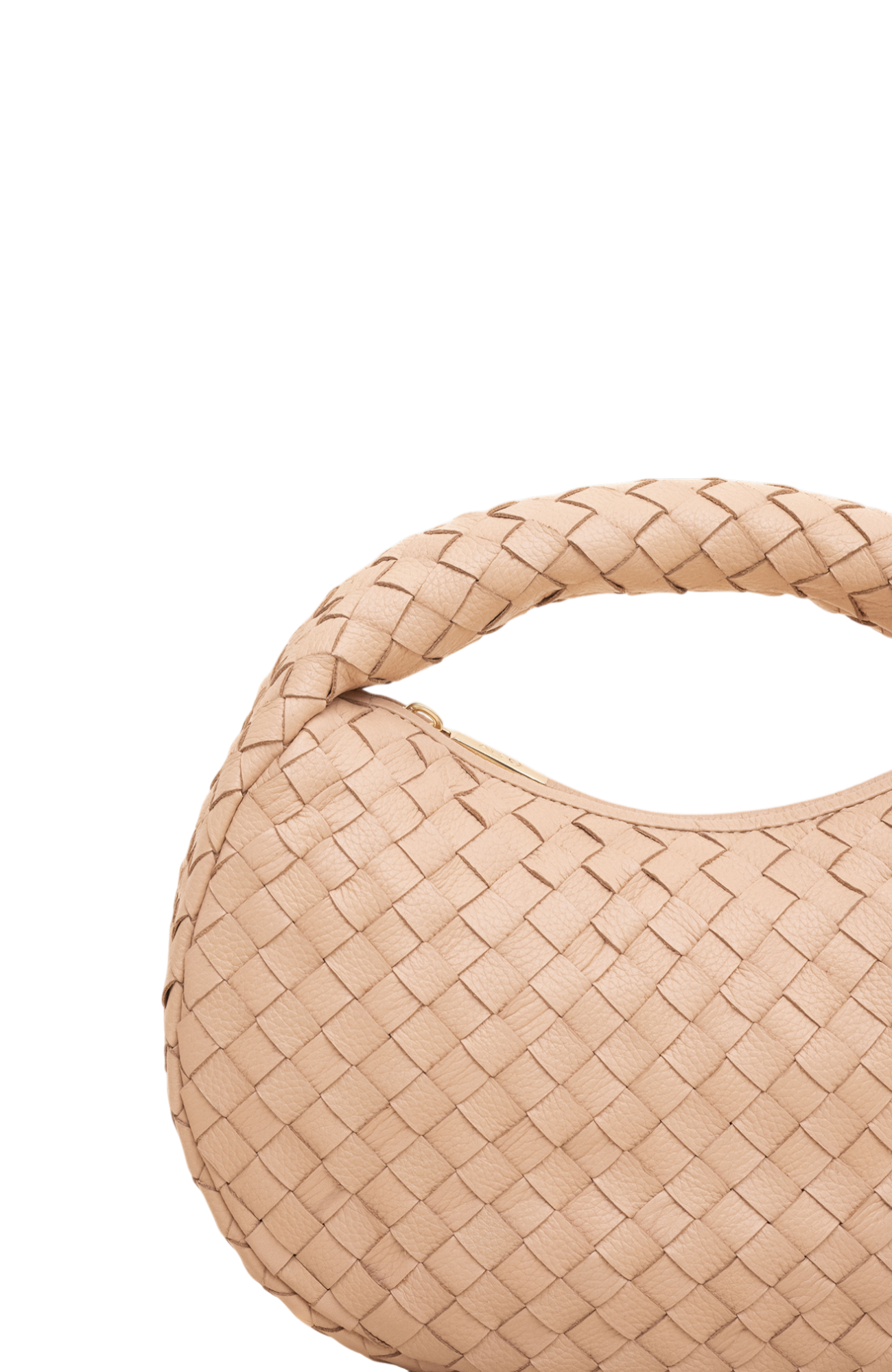 Laluna Mini Woven Shoulder Bag in Nude Cloud