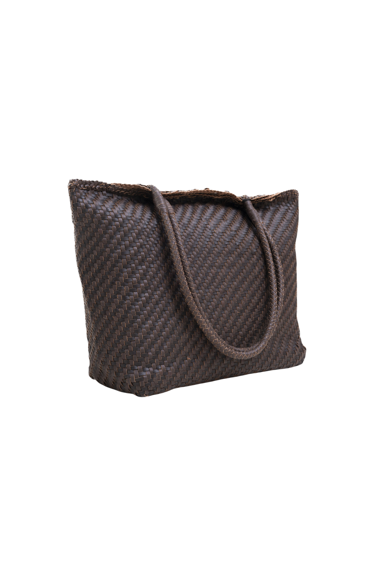 Lana Woven Tote in Crema & Fondant