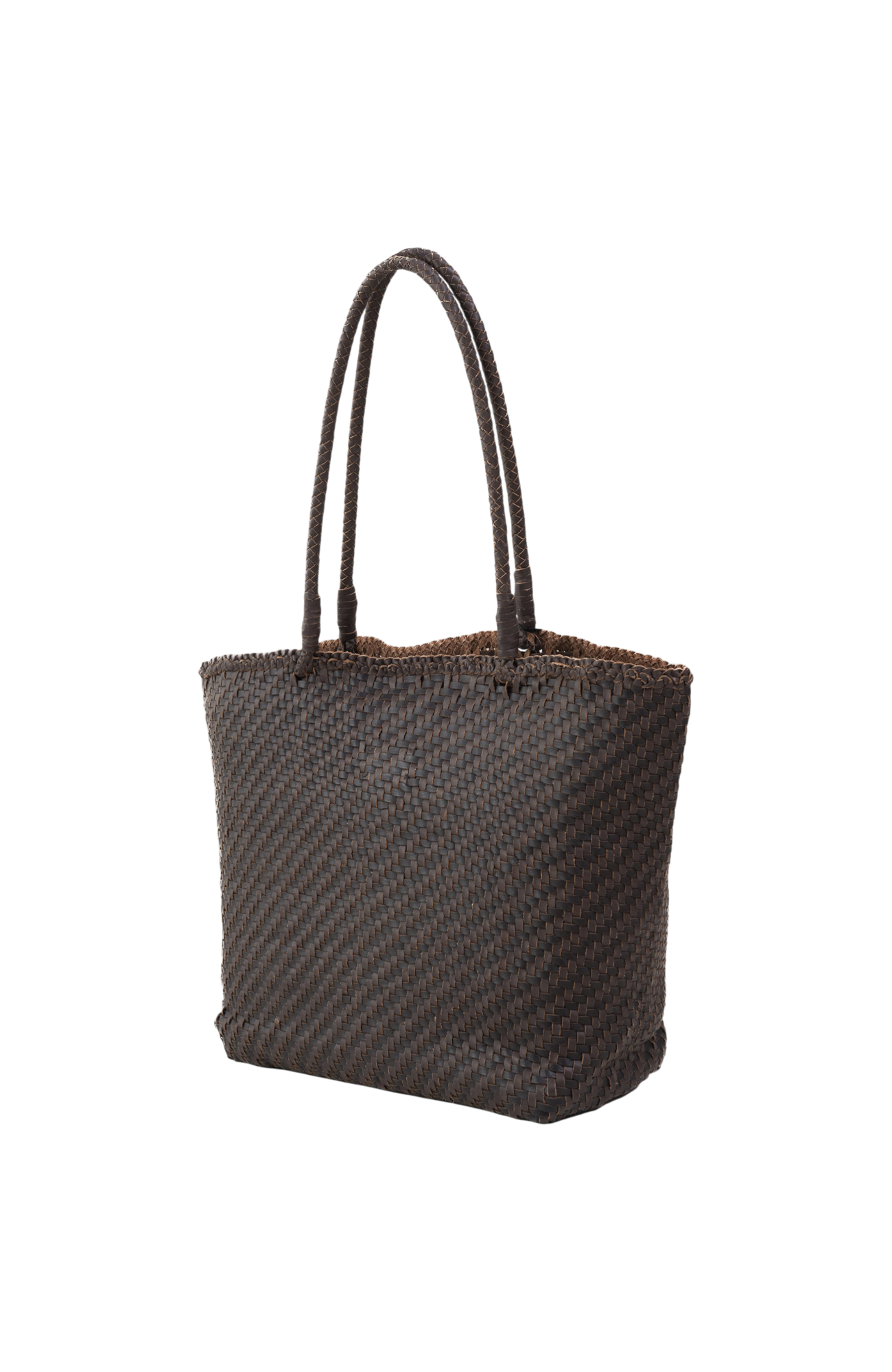 Lana Woven Tote in Crema & Fondant