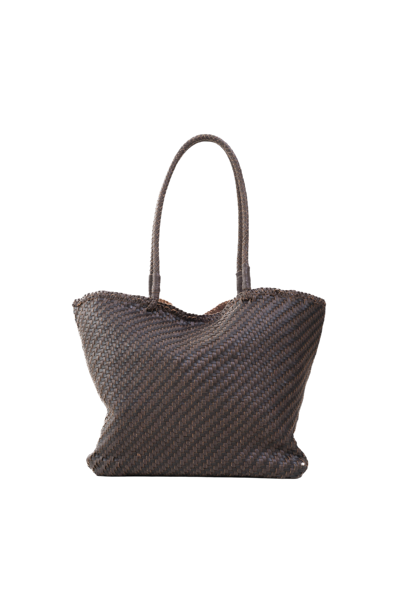 Lana Woven Tote in Crema & Fondant