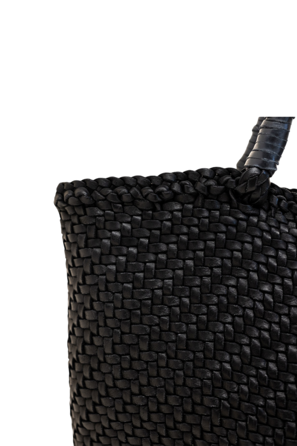 Lana Mini Woven Tote in Black