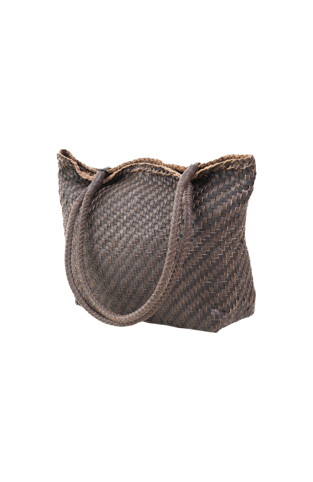 Lana Mini Woven Tote in Crema & Fondant