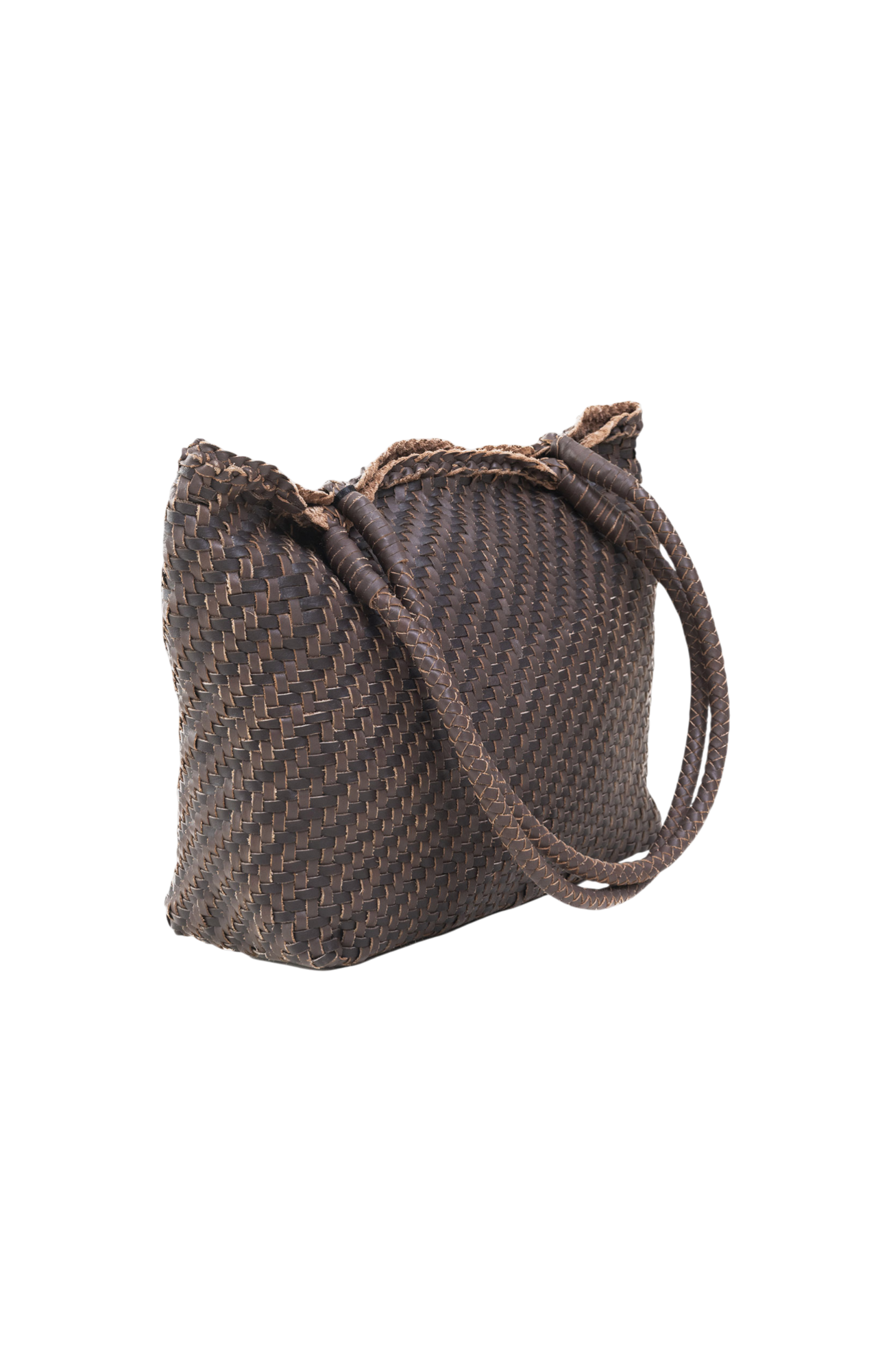 Lana Mini Woven Tote in Crema & Fondant