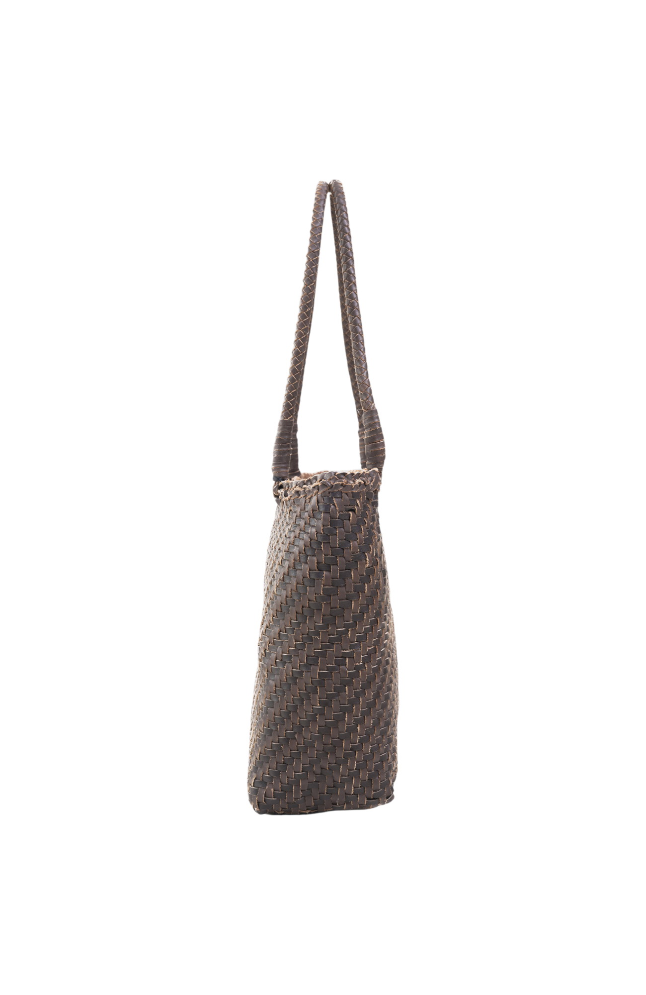 Lana Mini Woven Tote in Crema & Fondant