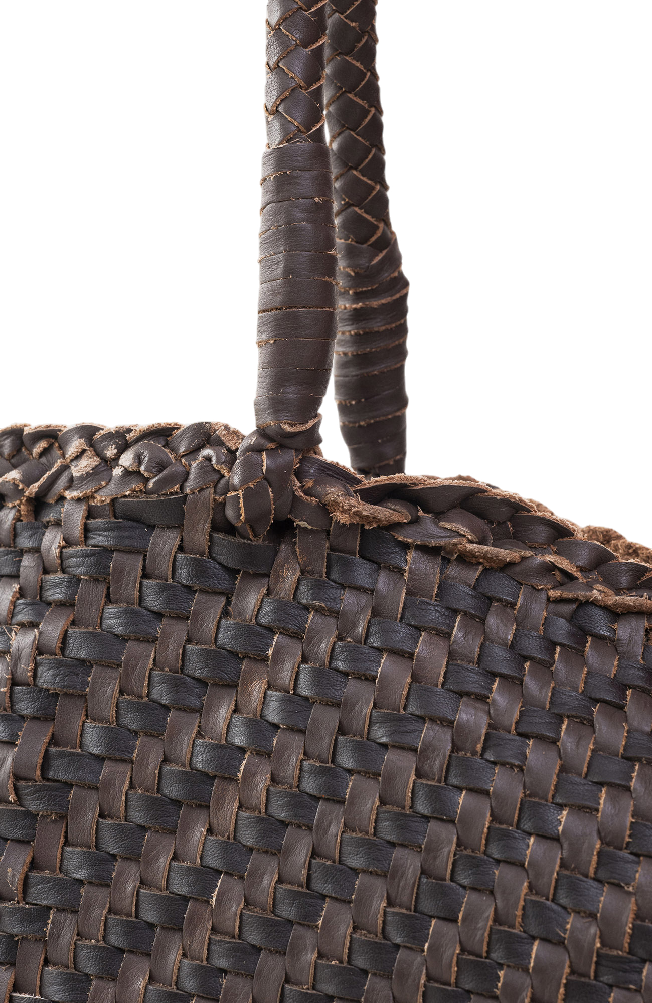 Lana Mini Woven Tote in Crema & Fondant