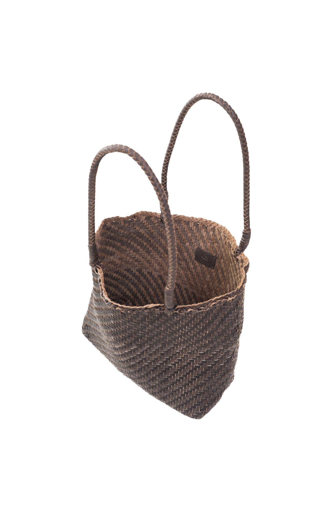 Lana Mini Woven Tote in Crema & Fondant