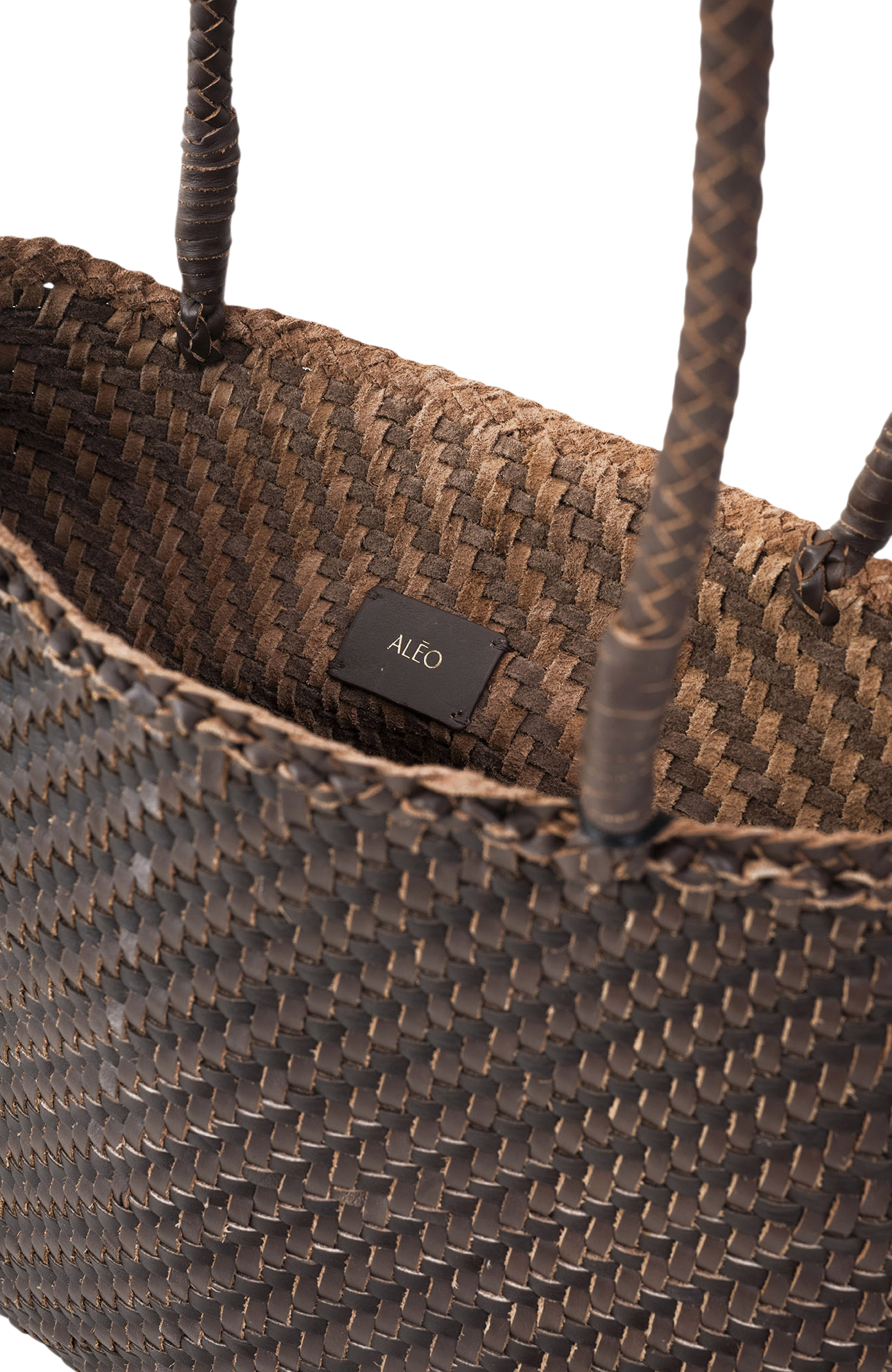 Lana Mini Woven Tote in Crema & Fondant