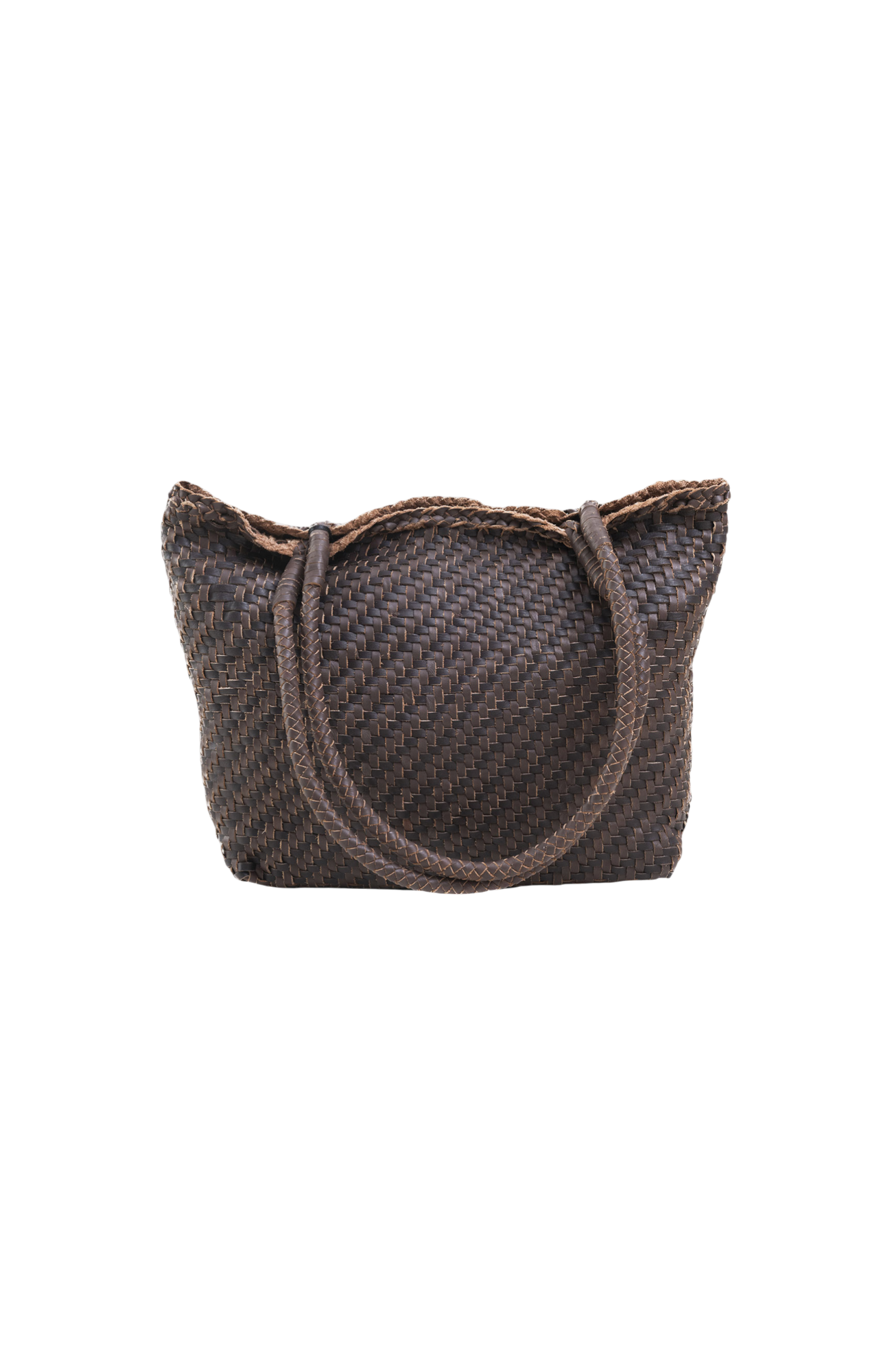 Lana Mini Woven Tote in Crema & Fondant