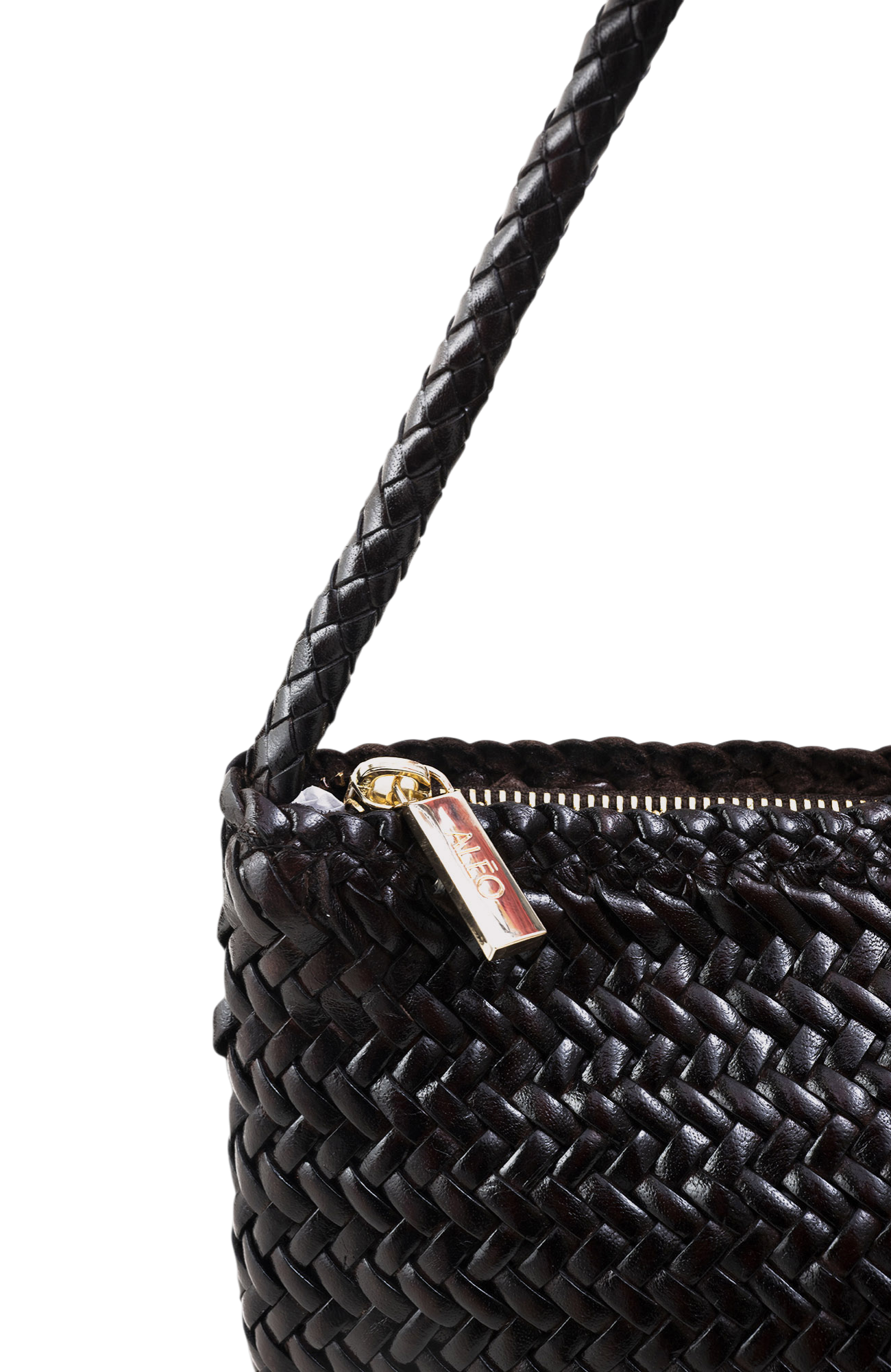Nina Woven Shoulder Bag in Crema