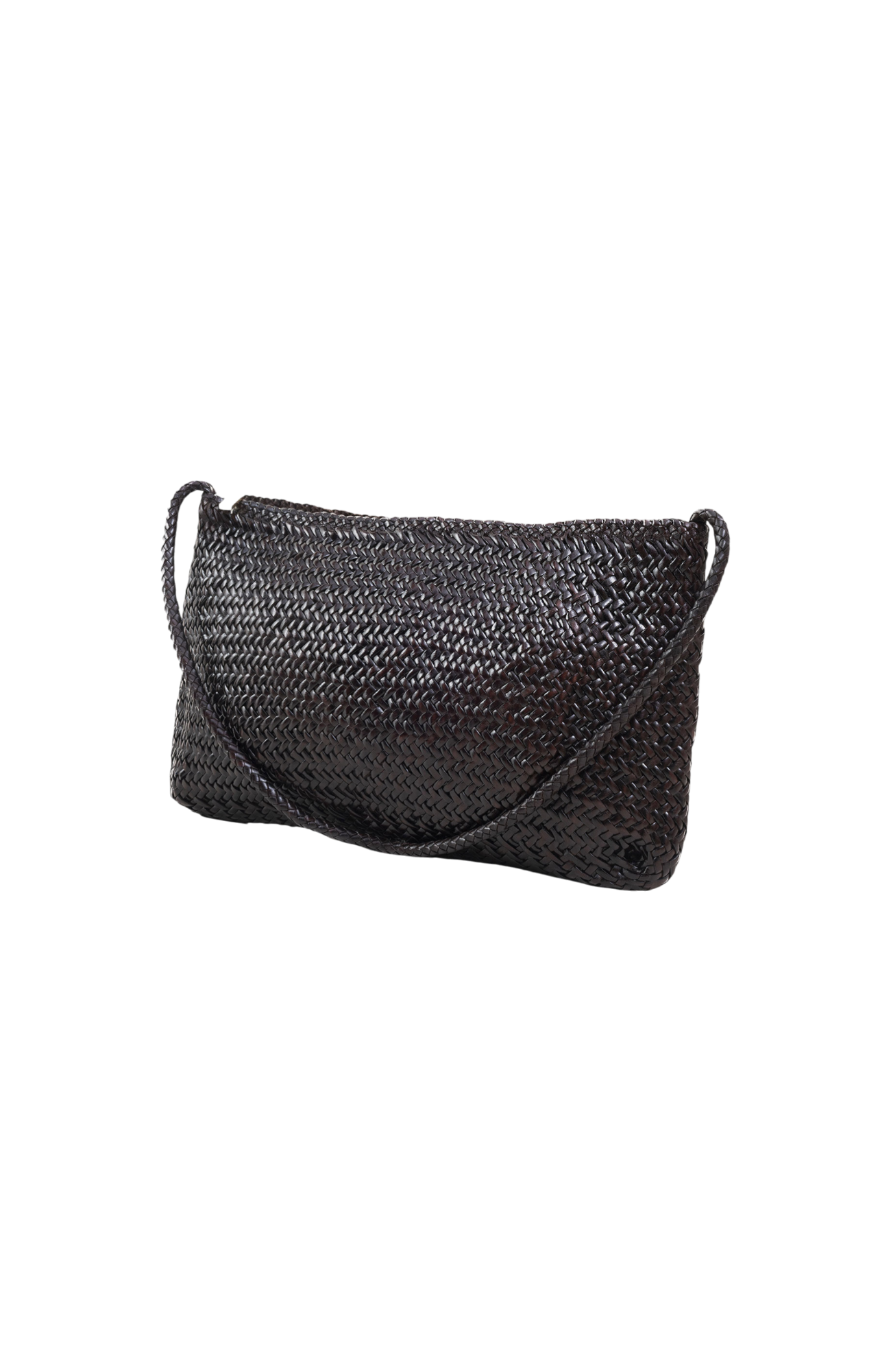 Nina Woven Shoulder Bag in Crema