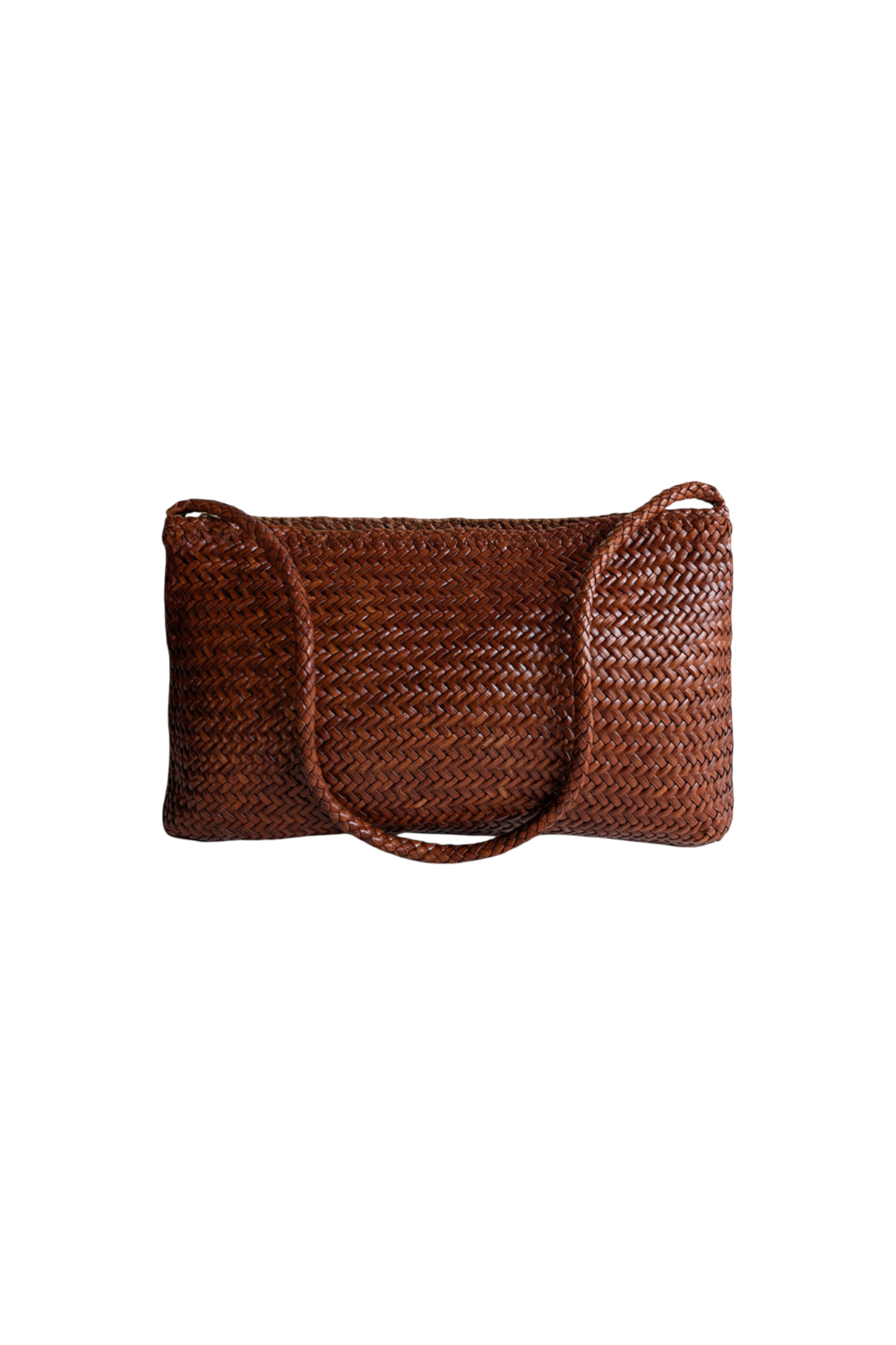 Nina Woven Shoulder Bag in Toffee Toledo