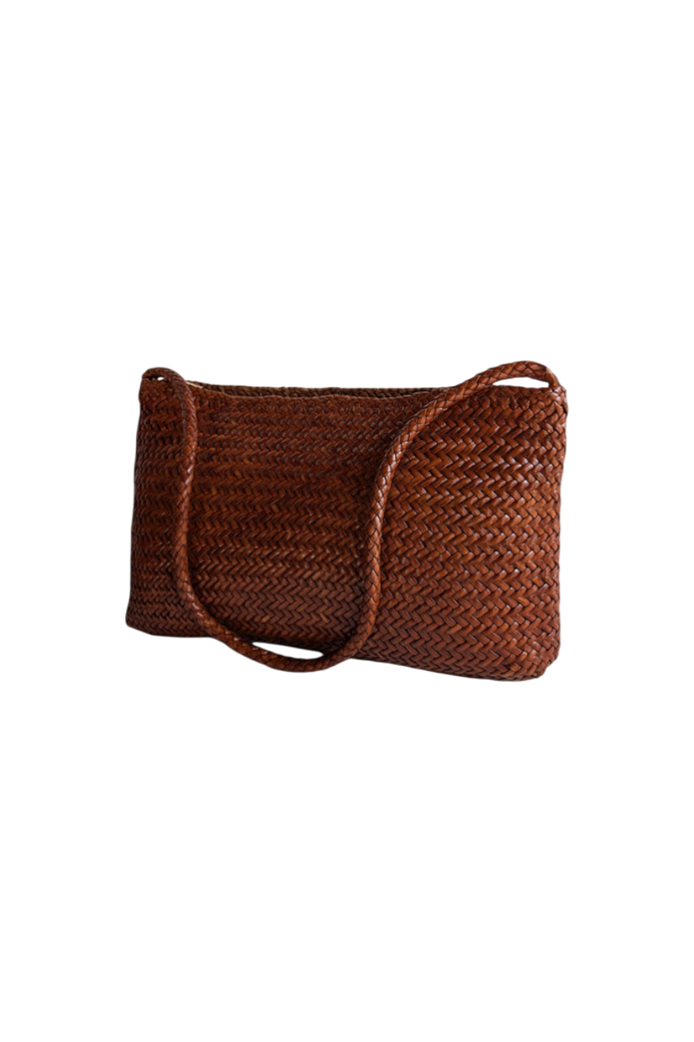 Nina Woven Shoulder Bag in Toffee Toledo