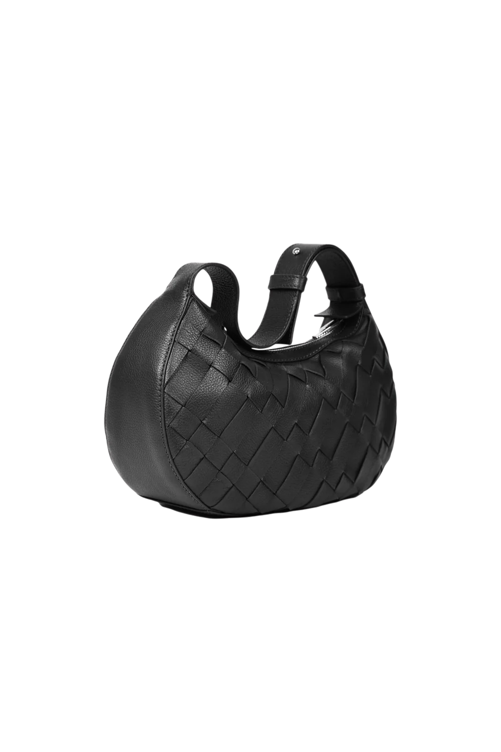 Sienna Mini Woven Shoulder Bag in Black