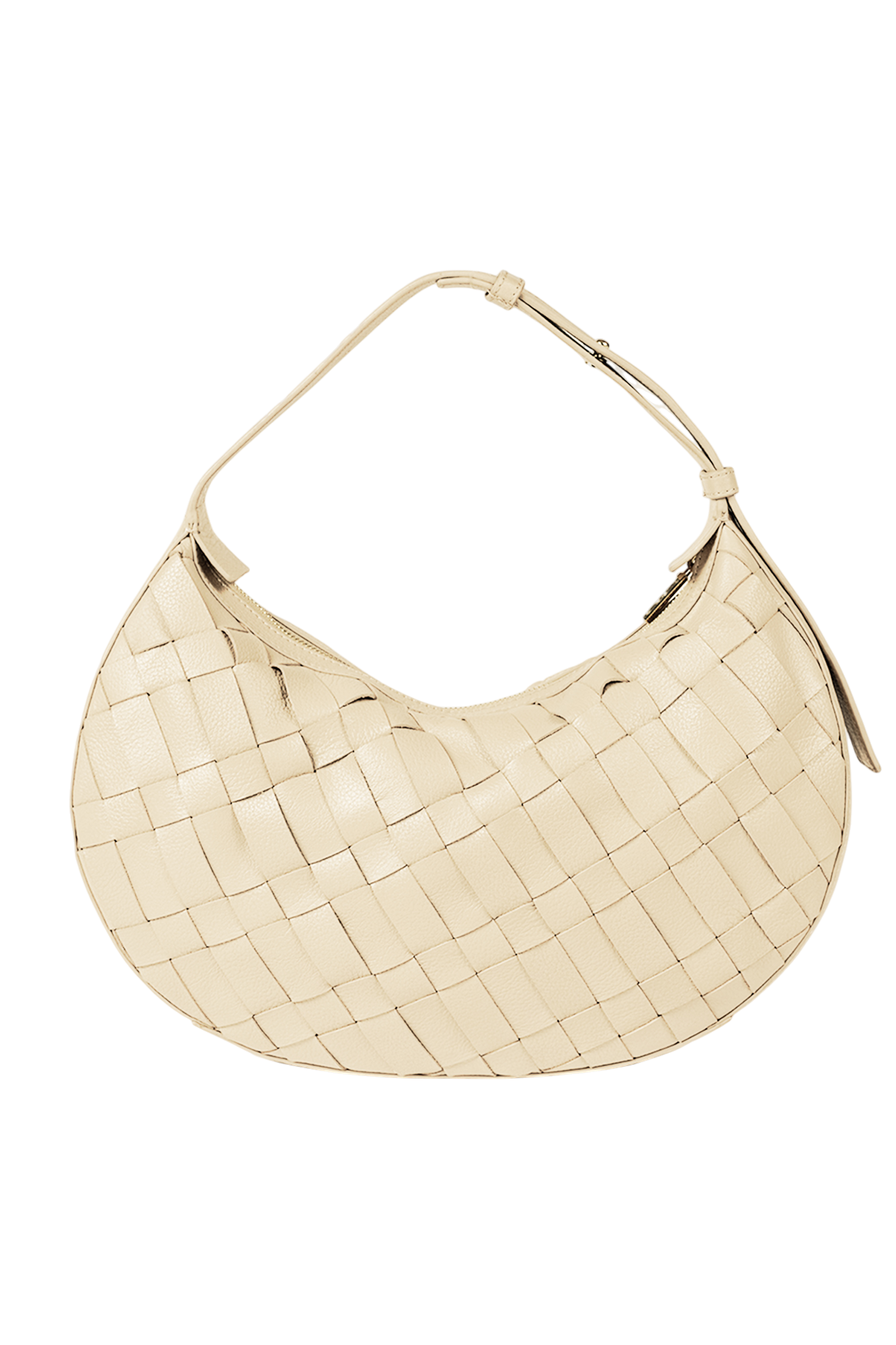 Sienna Woven Shoulder Bag in Lemon Drop