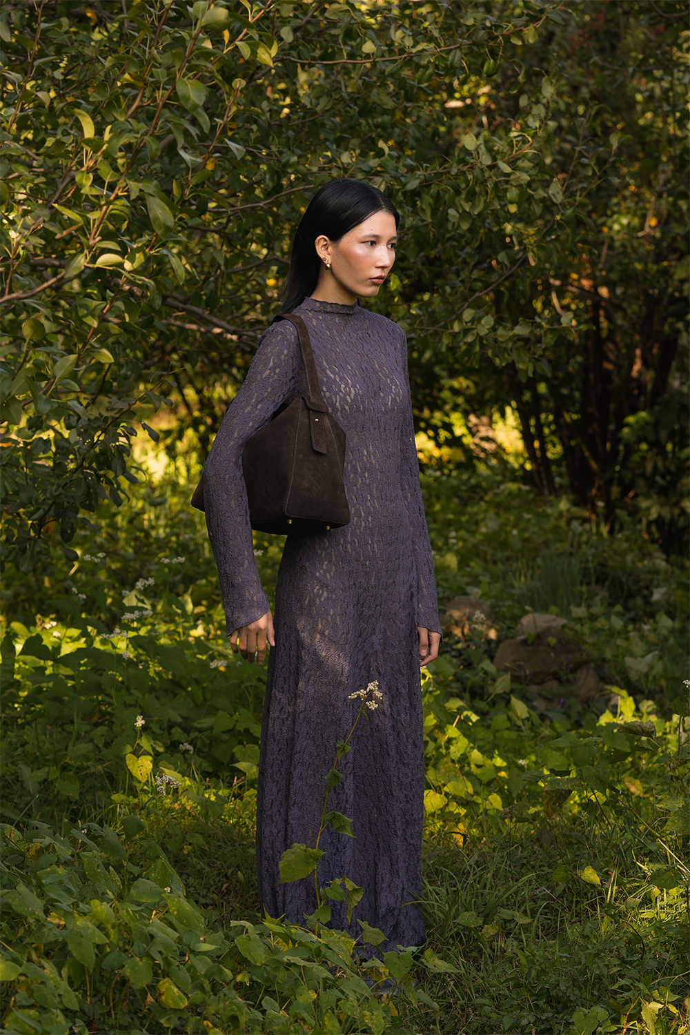 Shiloh Suede Shoulder Bag in Crema Suede