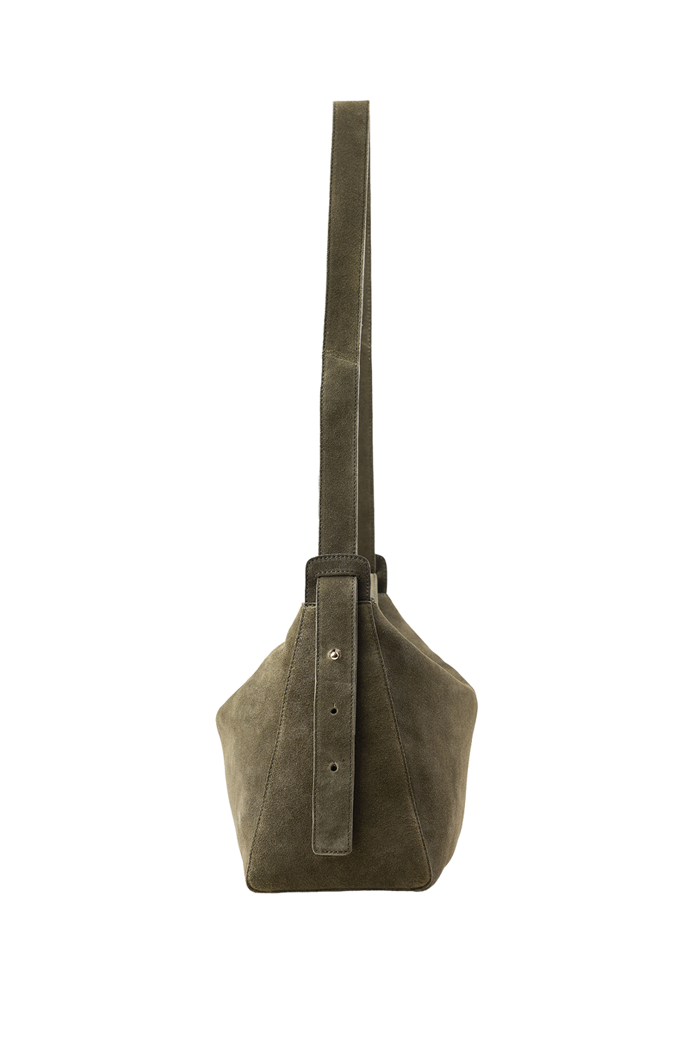 Shiloh Suede Shoulder Bag in Olive Suede