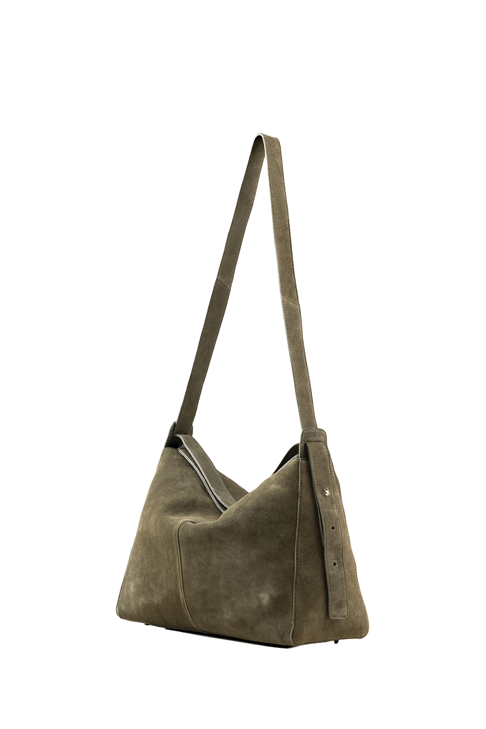 Shiloh Suede Shoulder Bag in Olive Suede