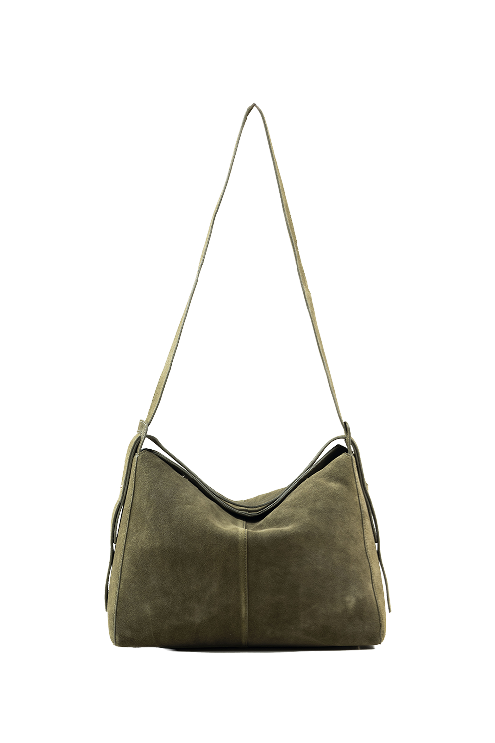 Shiloh Suede Shoulder Bag in Olive Suede