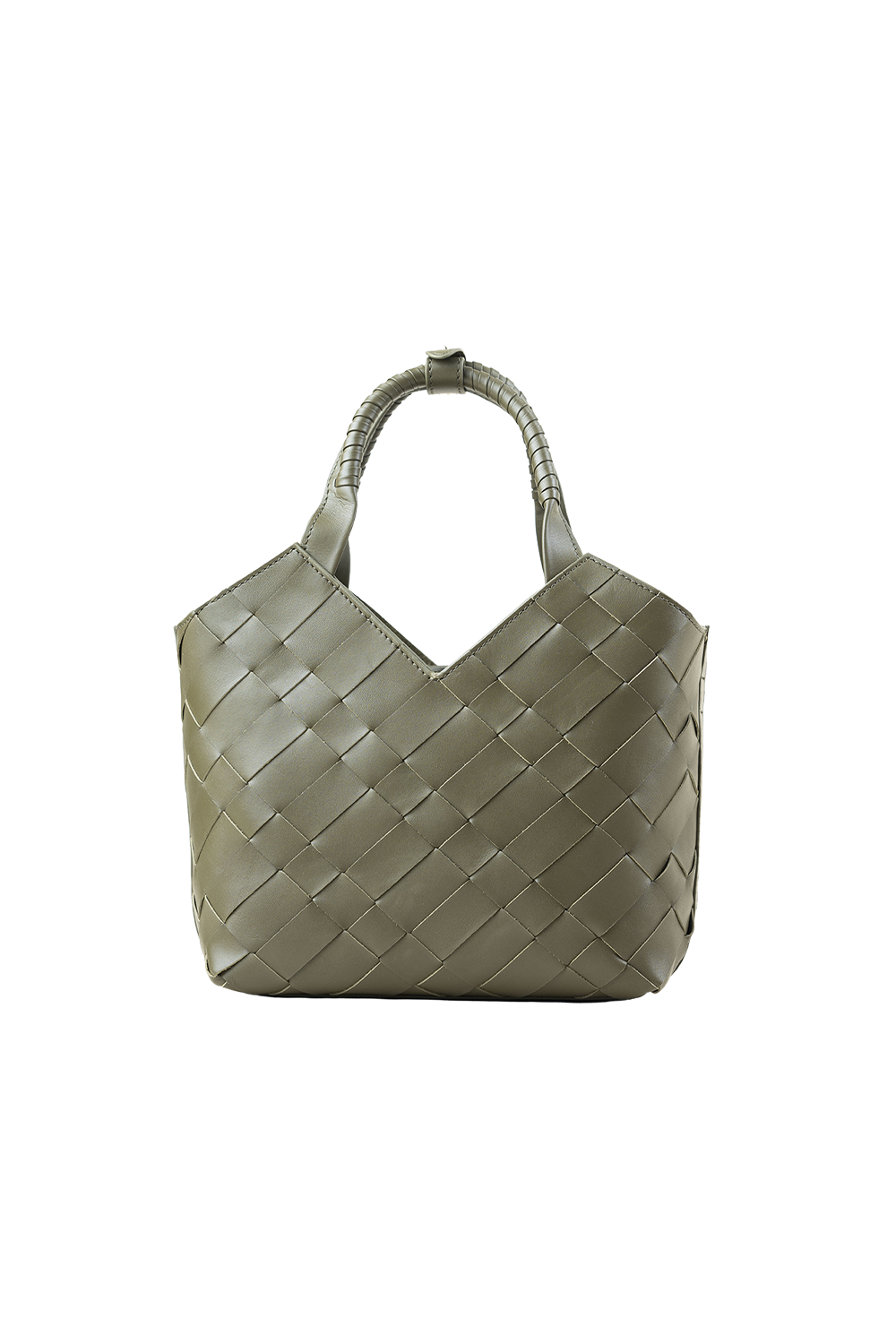 Cabas Mini Woven Shopper in Olive
