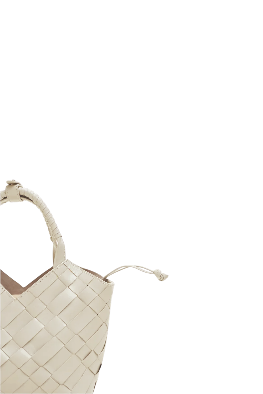 Cabas Mini Woven Shopper in Ivory