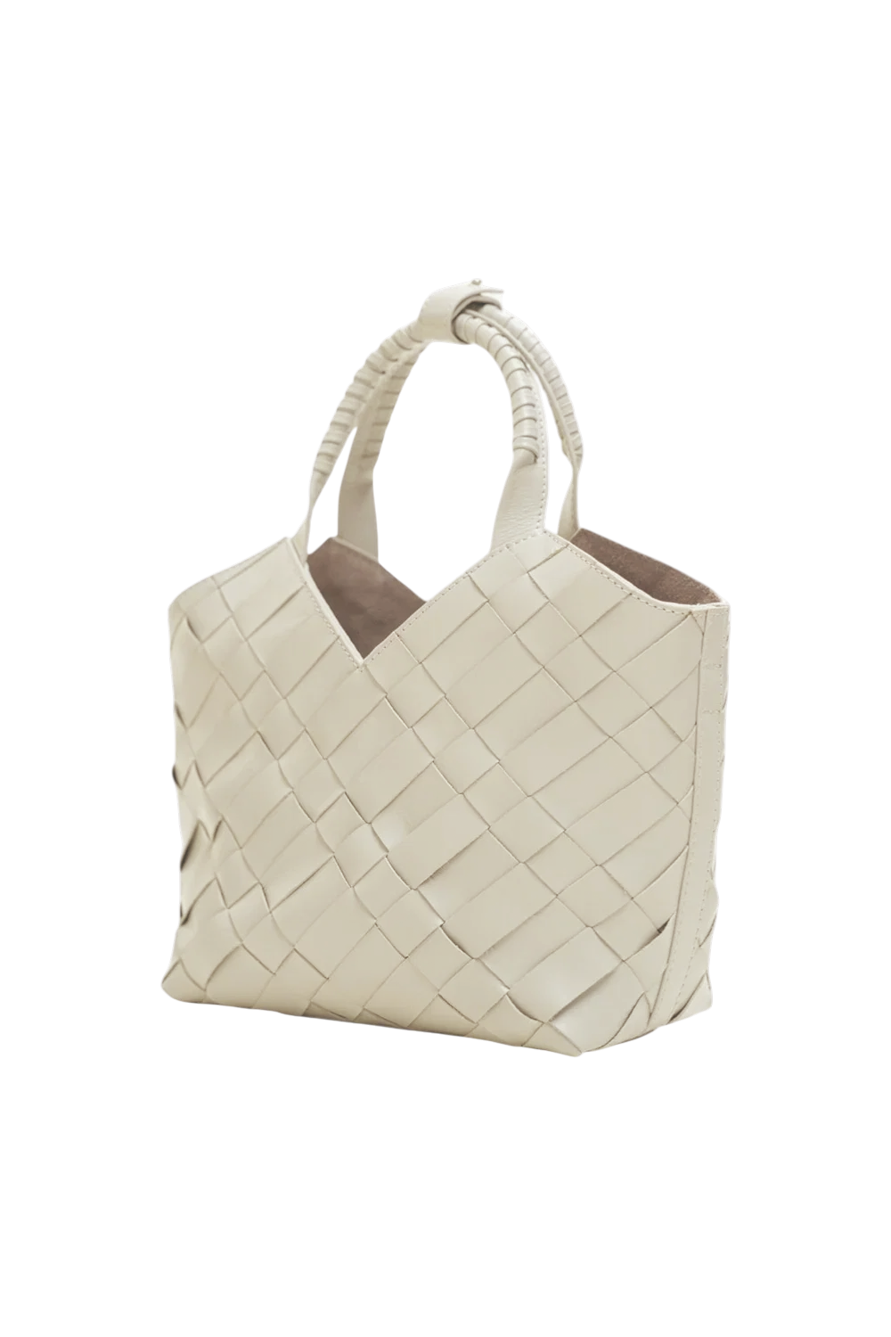 Cabas Mini Woven Shopper in Ivory
