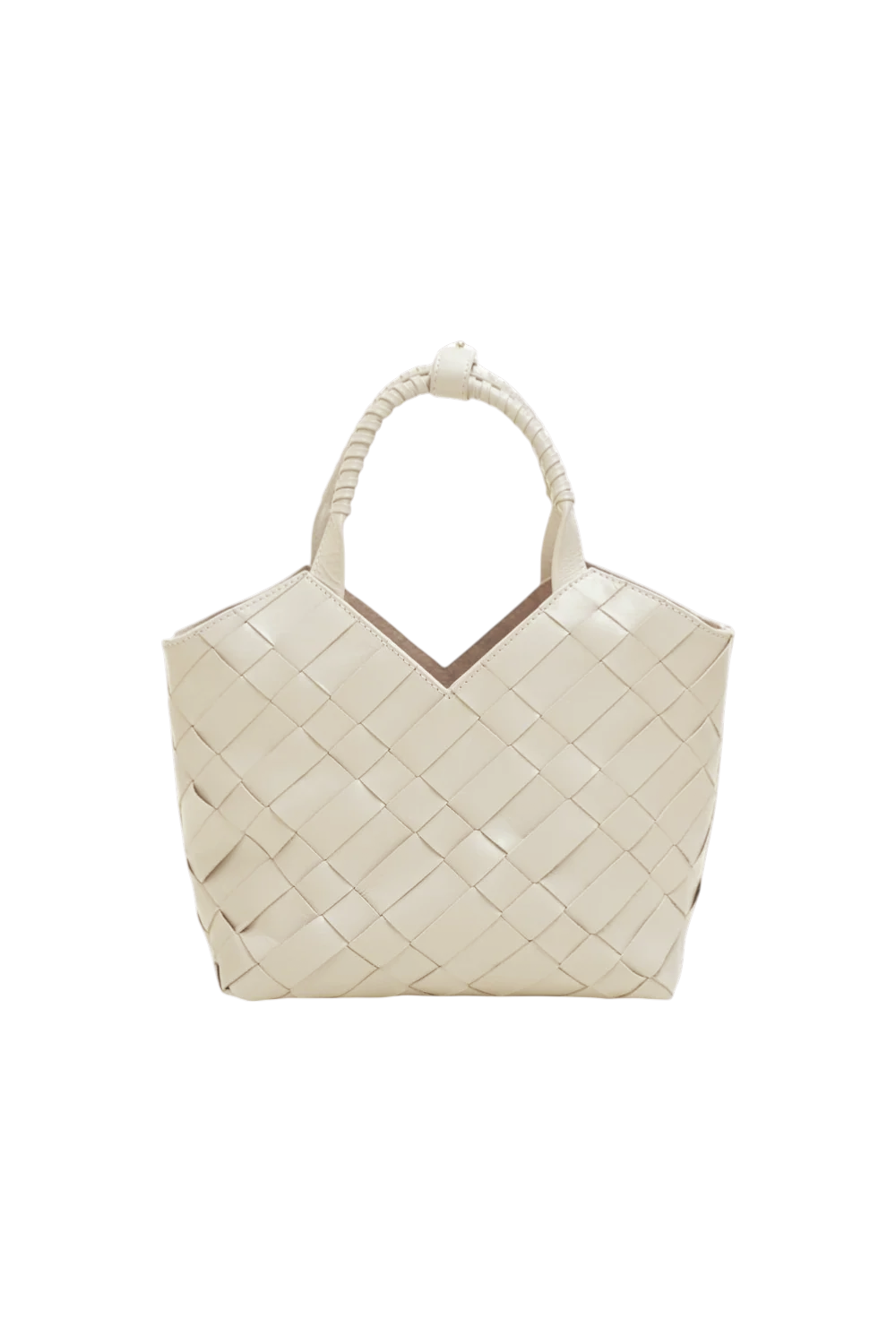 Cabas Mini Woven Shopper in Ivory