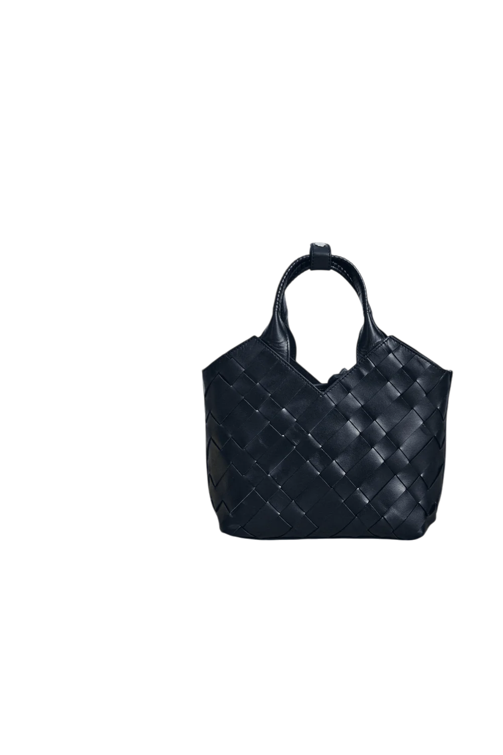 Cabas Mini Woven Shopper in Black