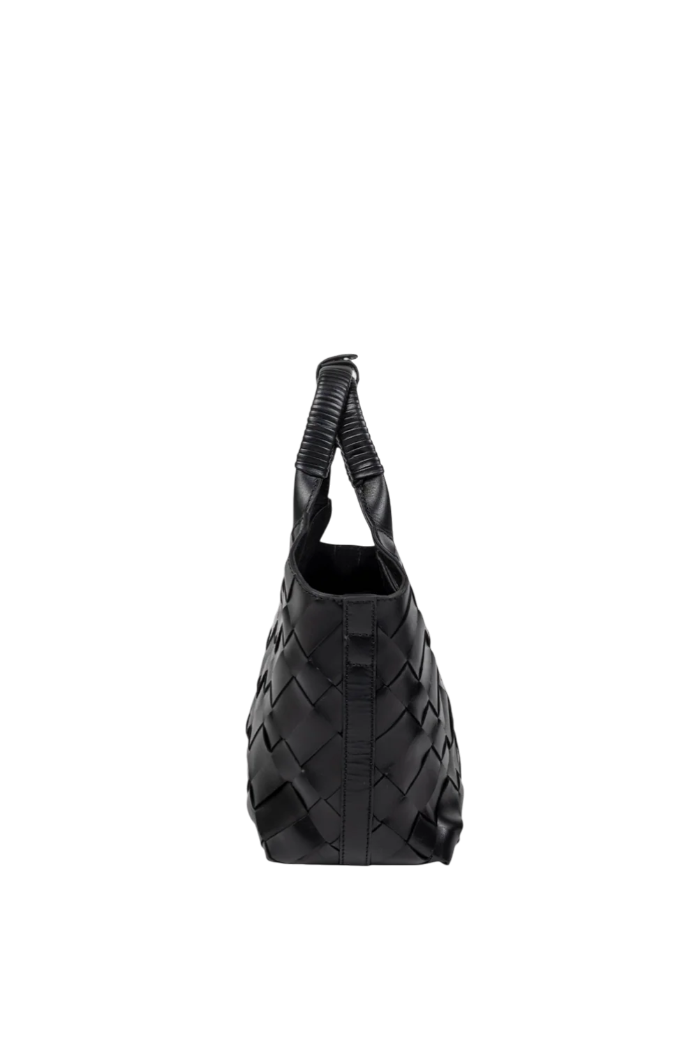 Cabas Mini Woven Shopper in Black