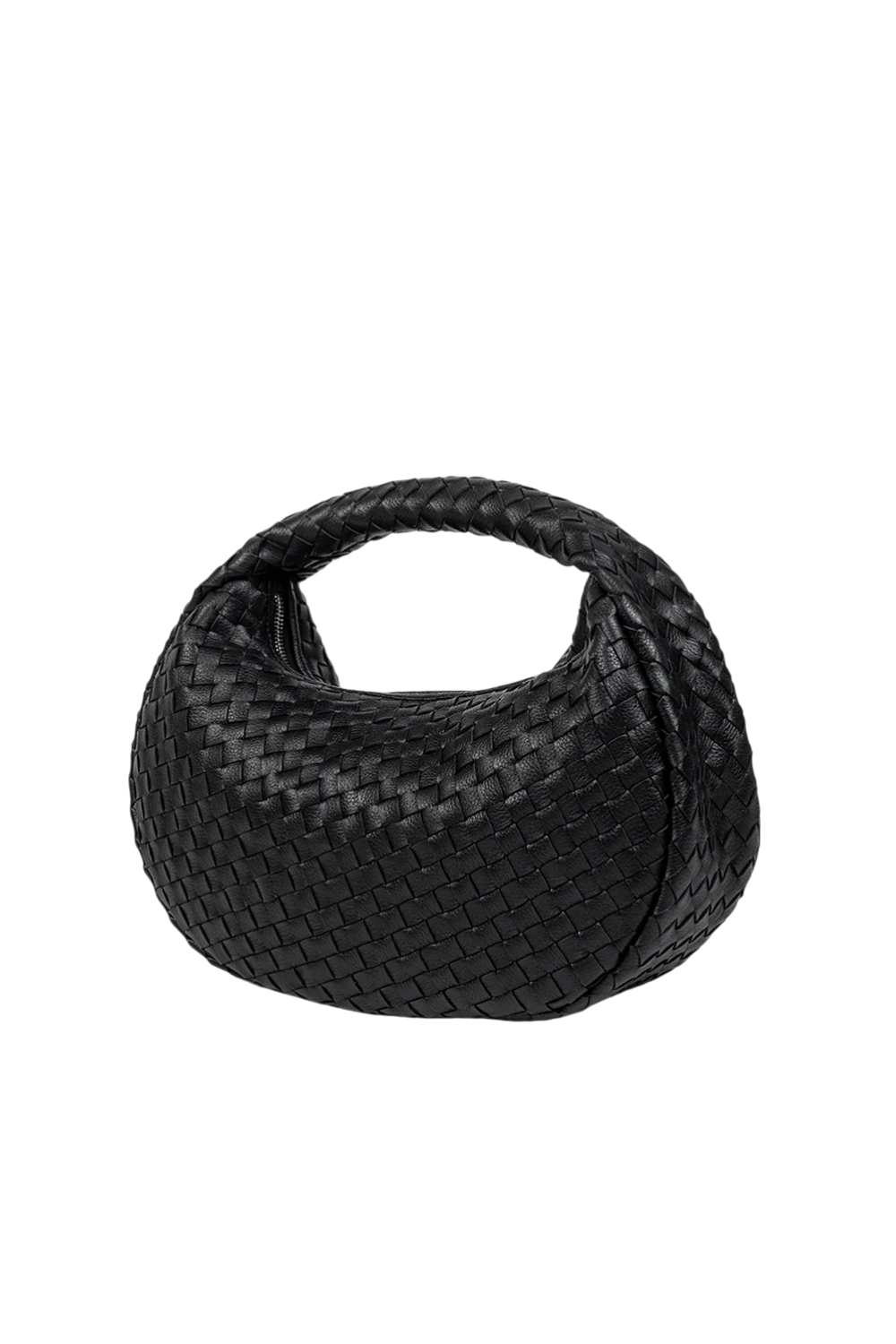 Laluna Woven Shoulder Bag in Black
