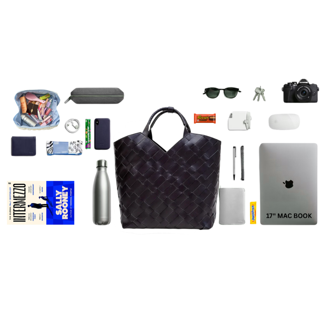 Cabas Woven Shopper in Black