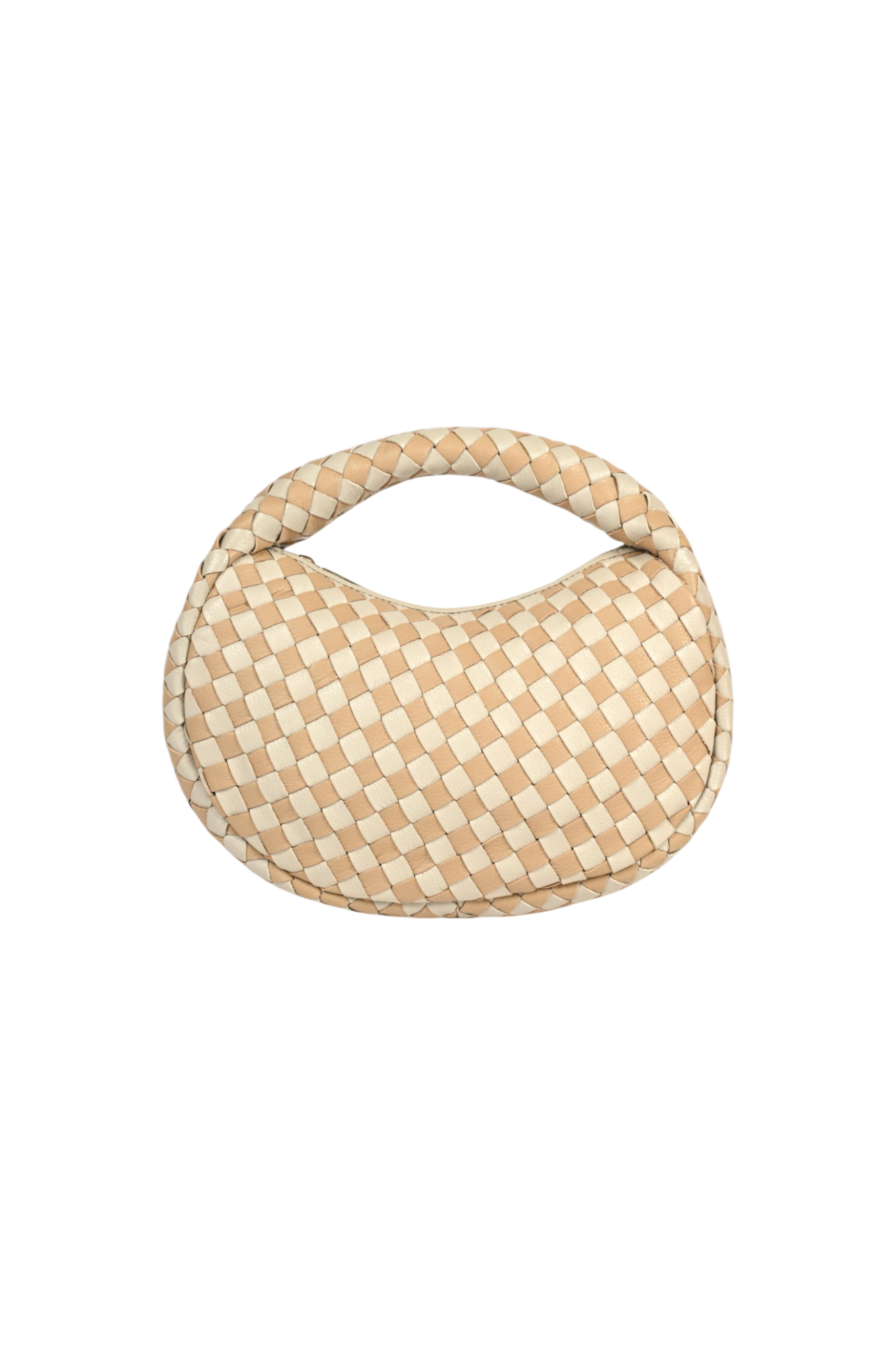 Laluna Mini Woven Shoulder Bag in Pumice & Taupe