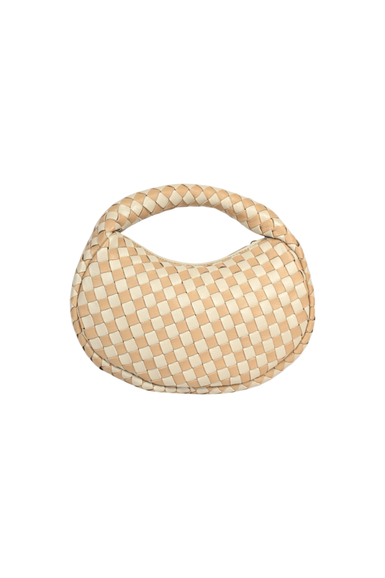 Laluna Mini Woven Shoulder Bag in Pumice & Taupe