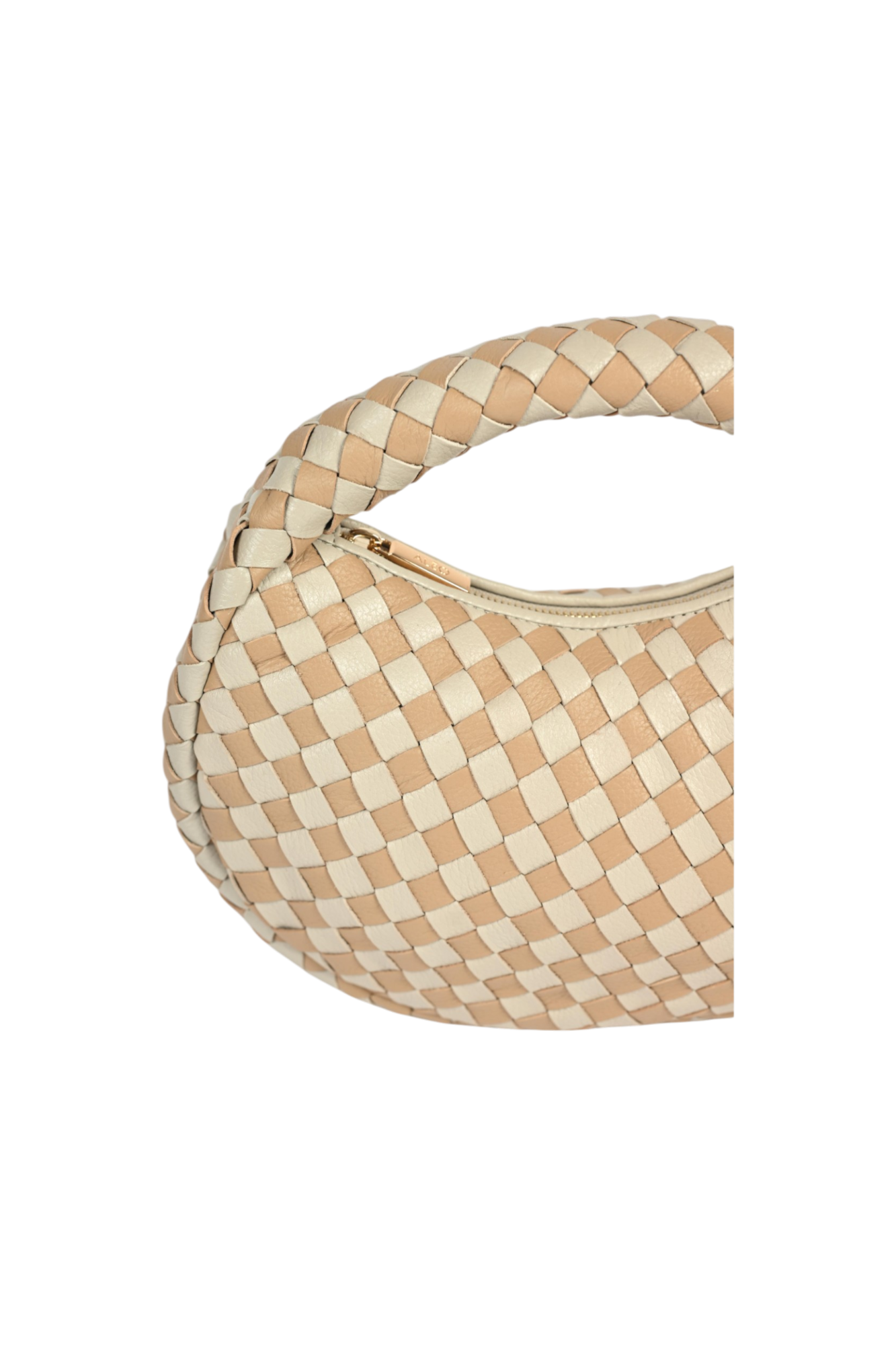 Laluna Mini Woven Shoulder Bag in Pumice & Taupe