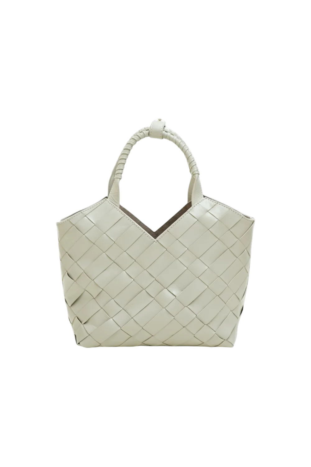Cabas Mini Woven Shopper in Ivory