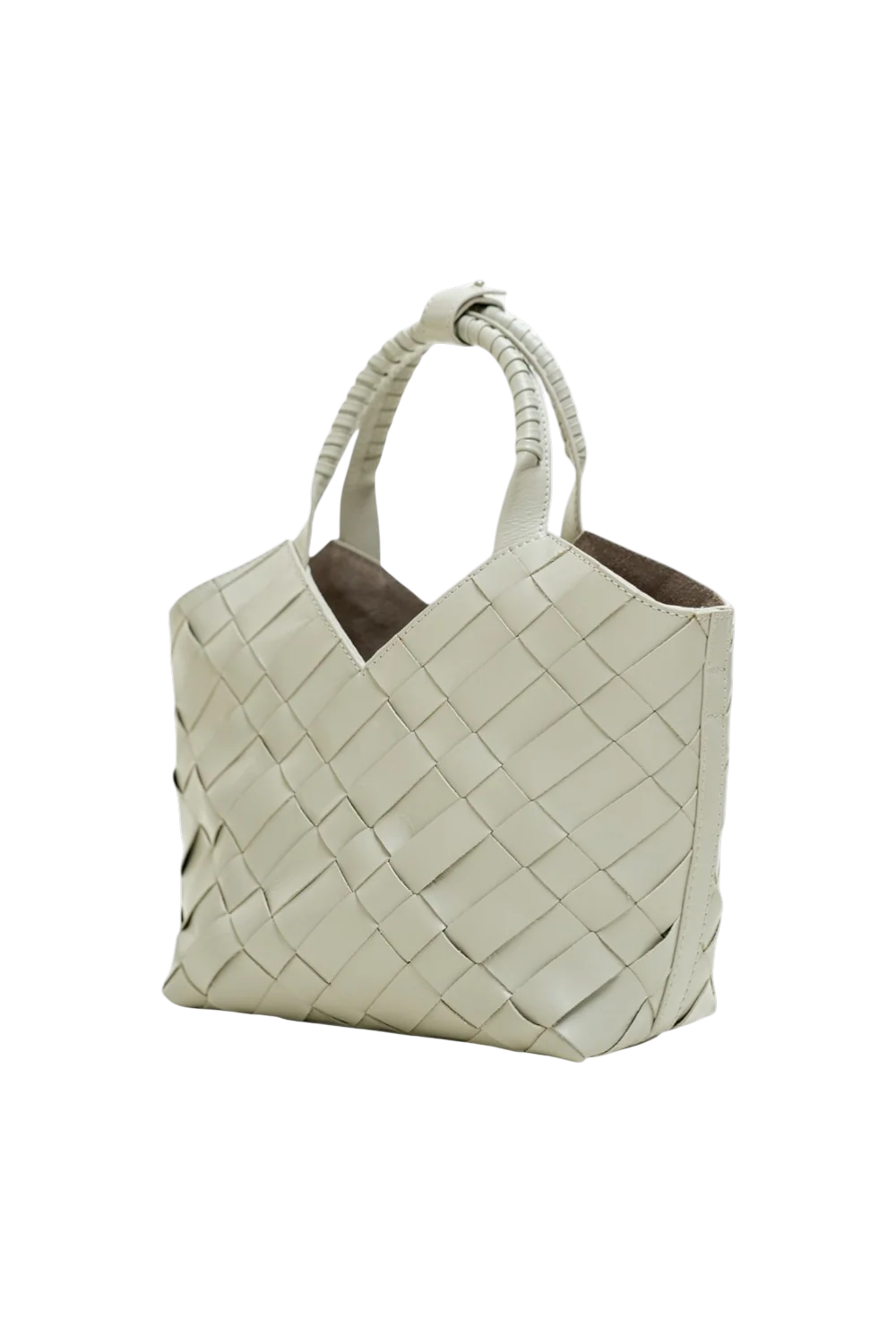 Cabas Mini Woven Shopper in Ivory