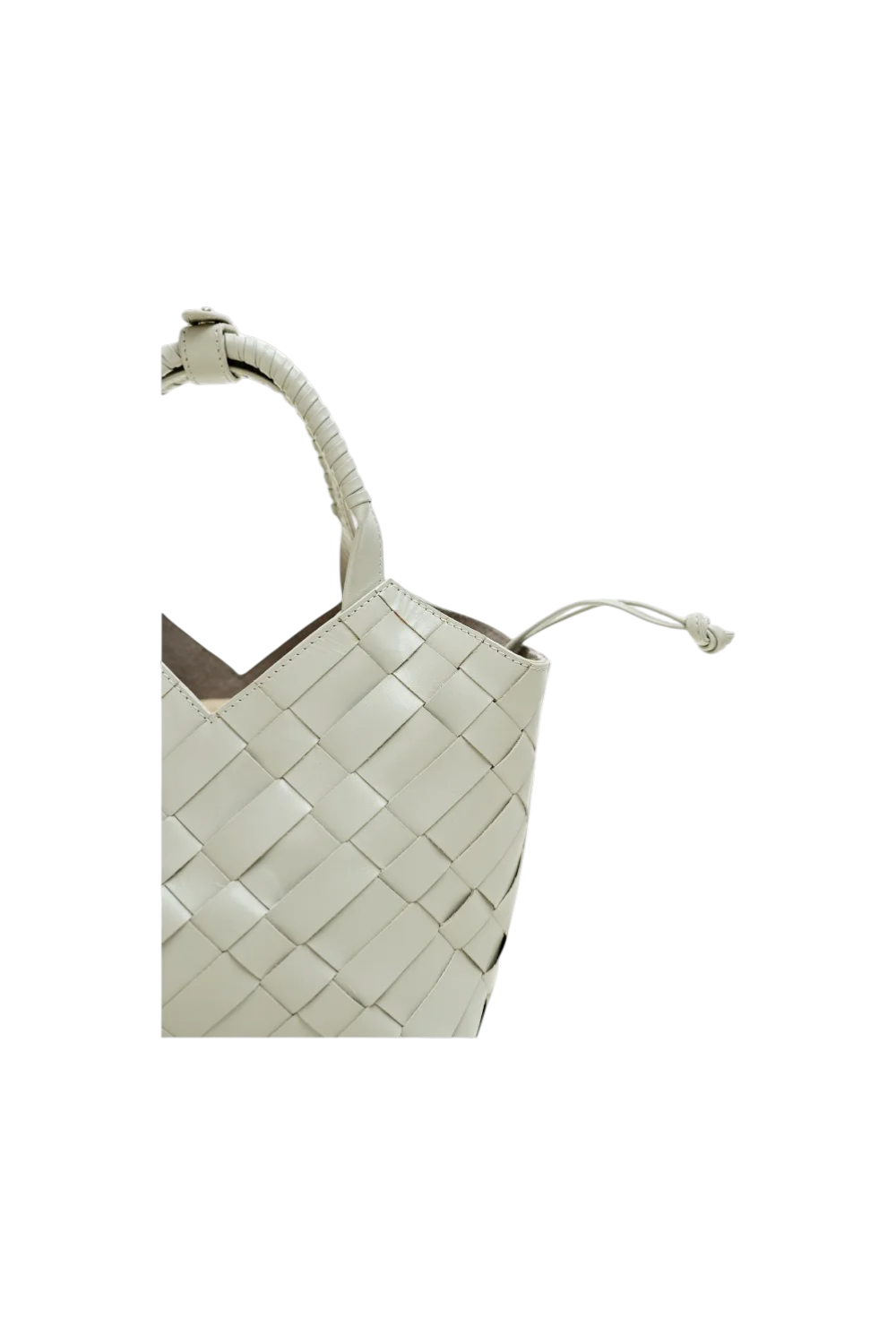 Cabas Mini Woven Shopper in Ivory