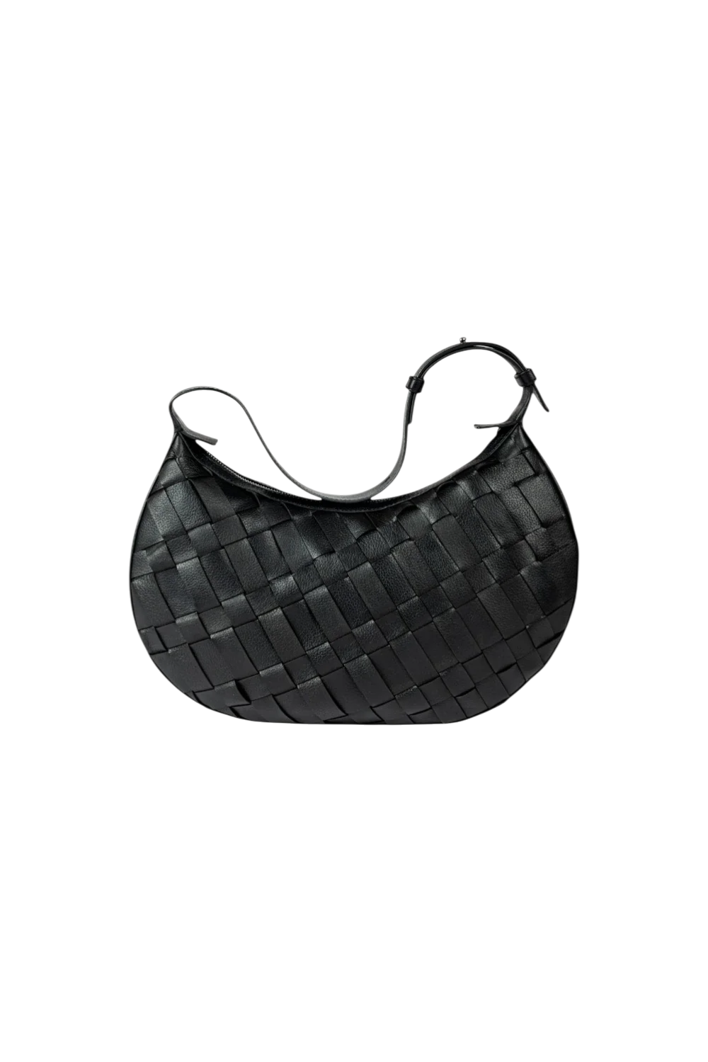Sienna Woven Shoulder Bag in Black