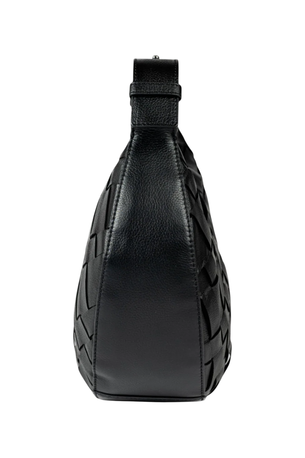 Sienna Woven Shoulder Bag in Black