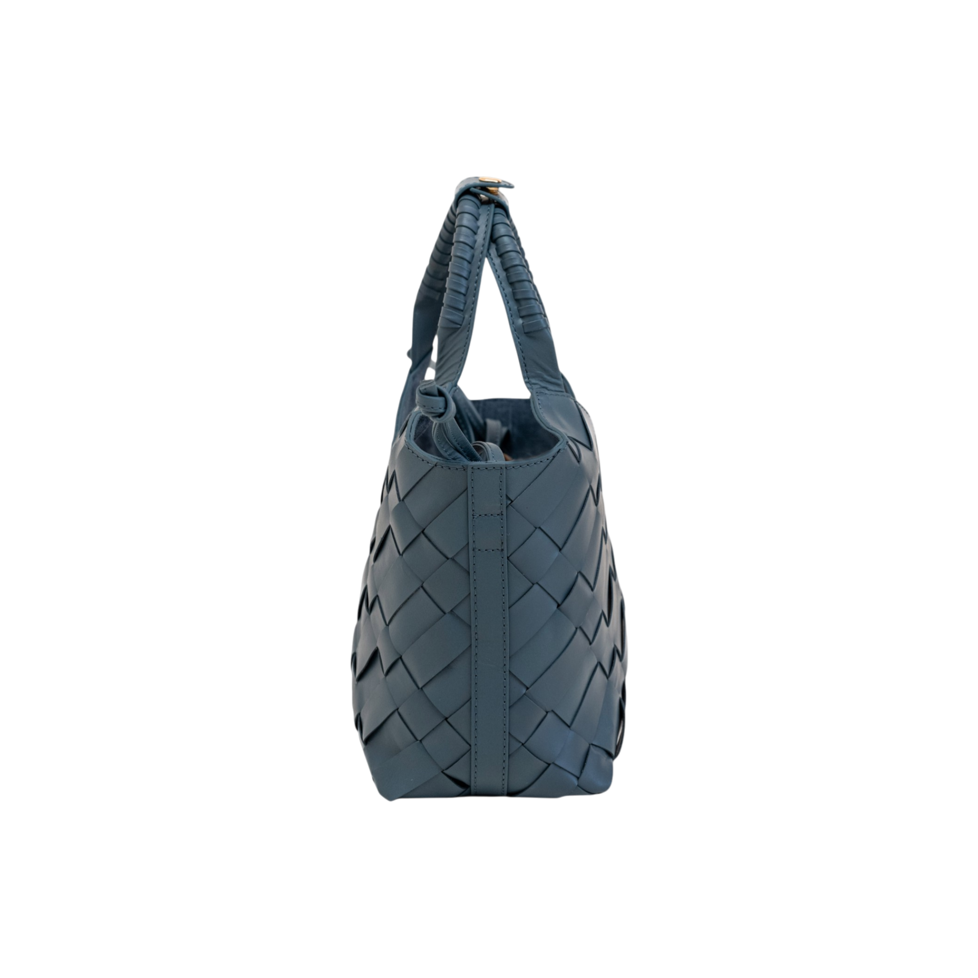 Cabas Mini Woven Shopper in Slate