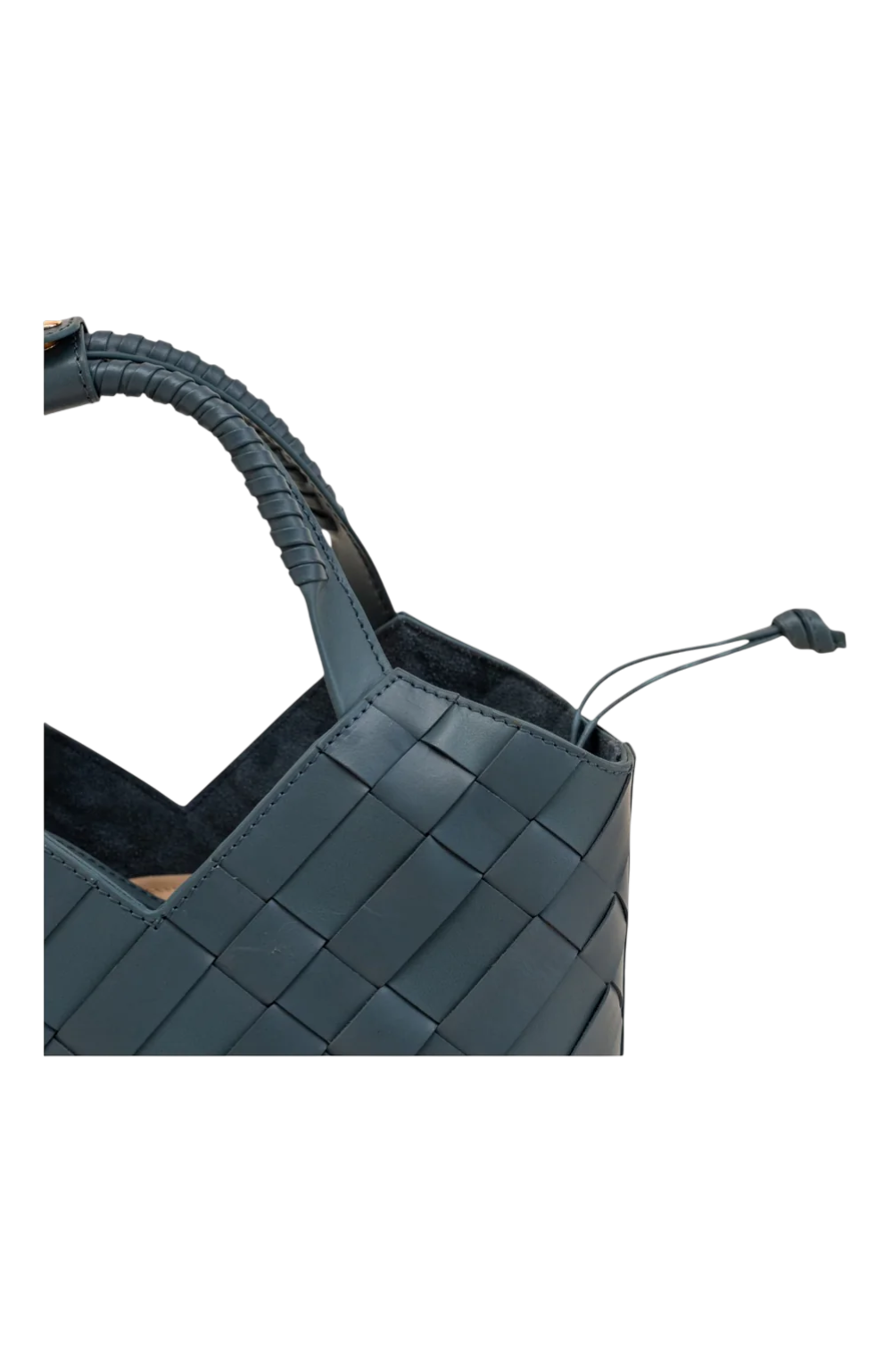 Cabas Mini Woven Shopper in Slate