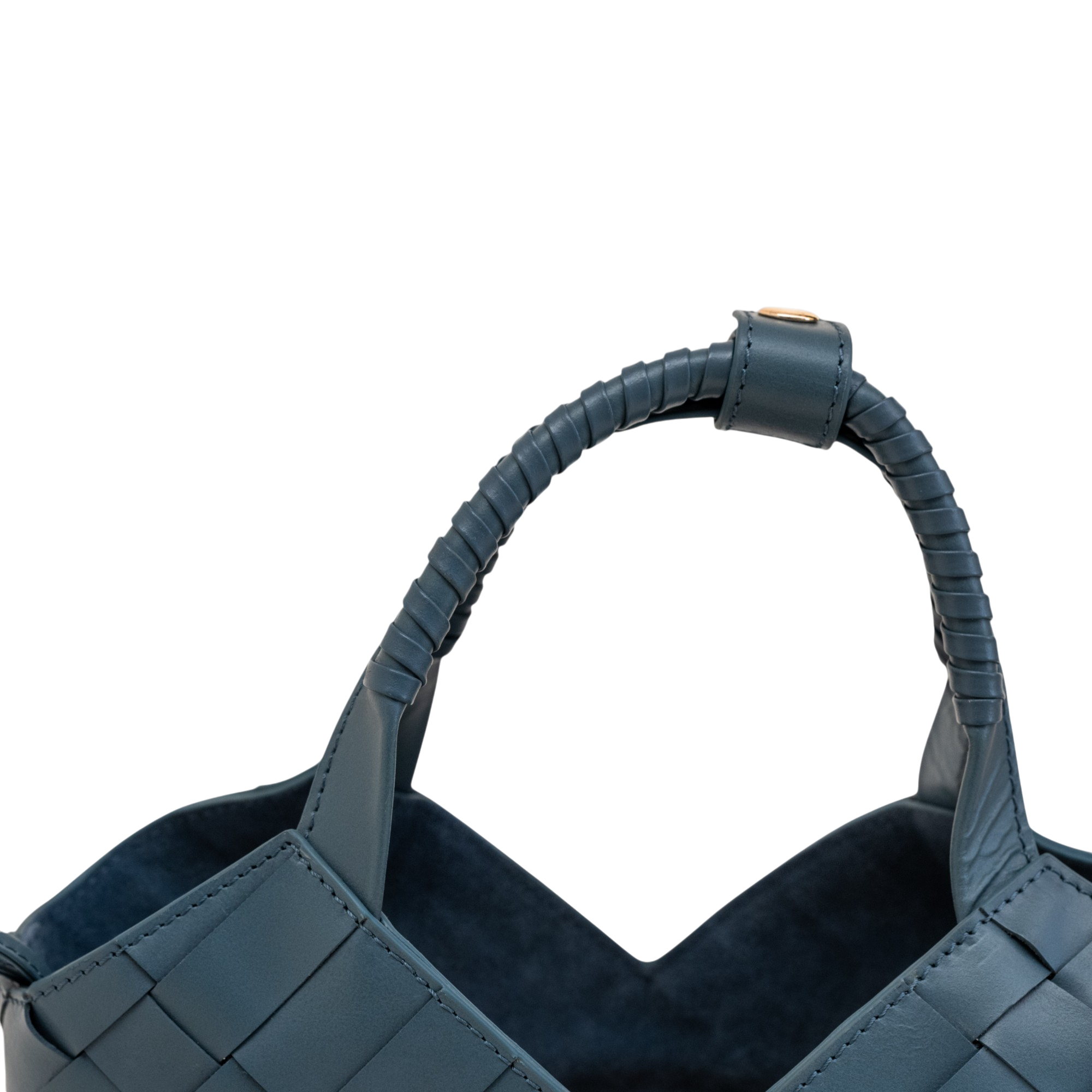 Cabas Mini Woven Shopper in Slate