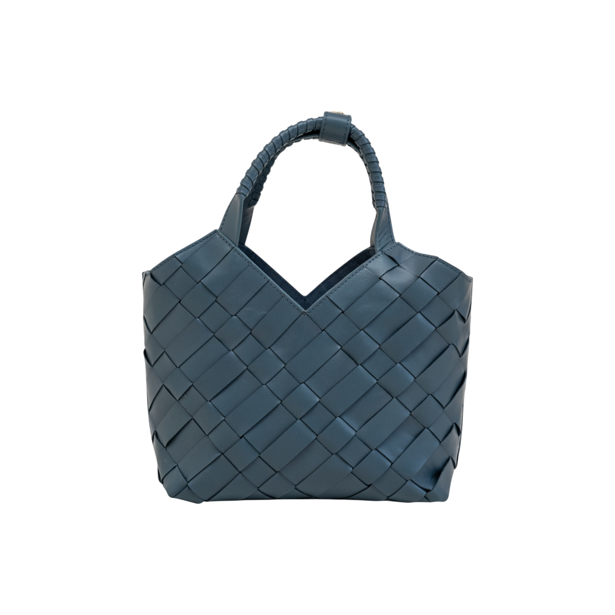 Cabas Mini Woven Shopper in Slate