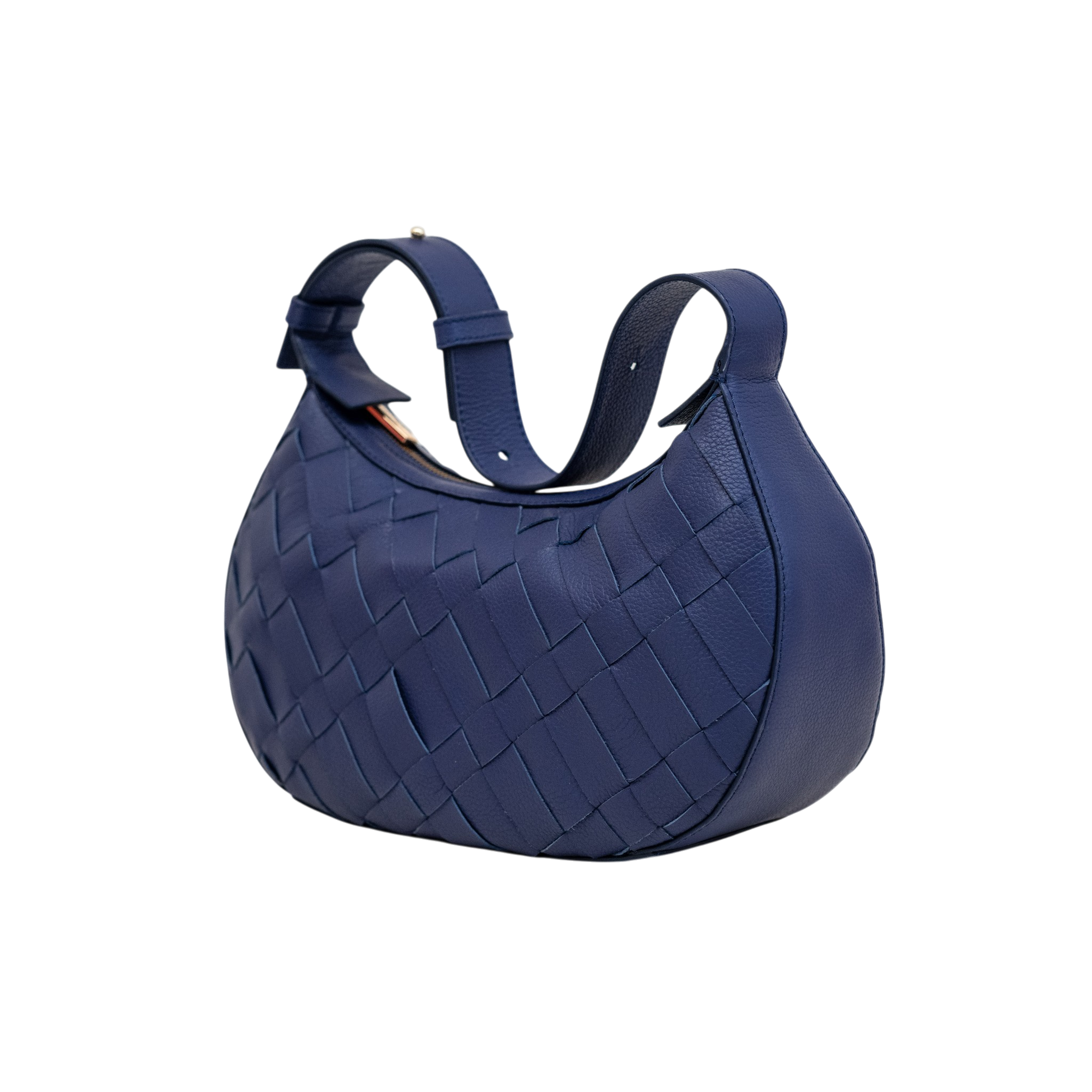 Sienna Mini Woven Shoulder Bag in Blue Dusk