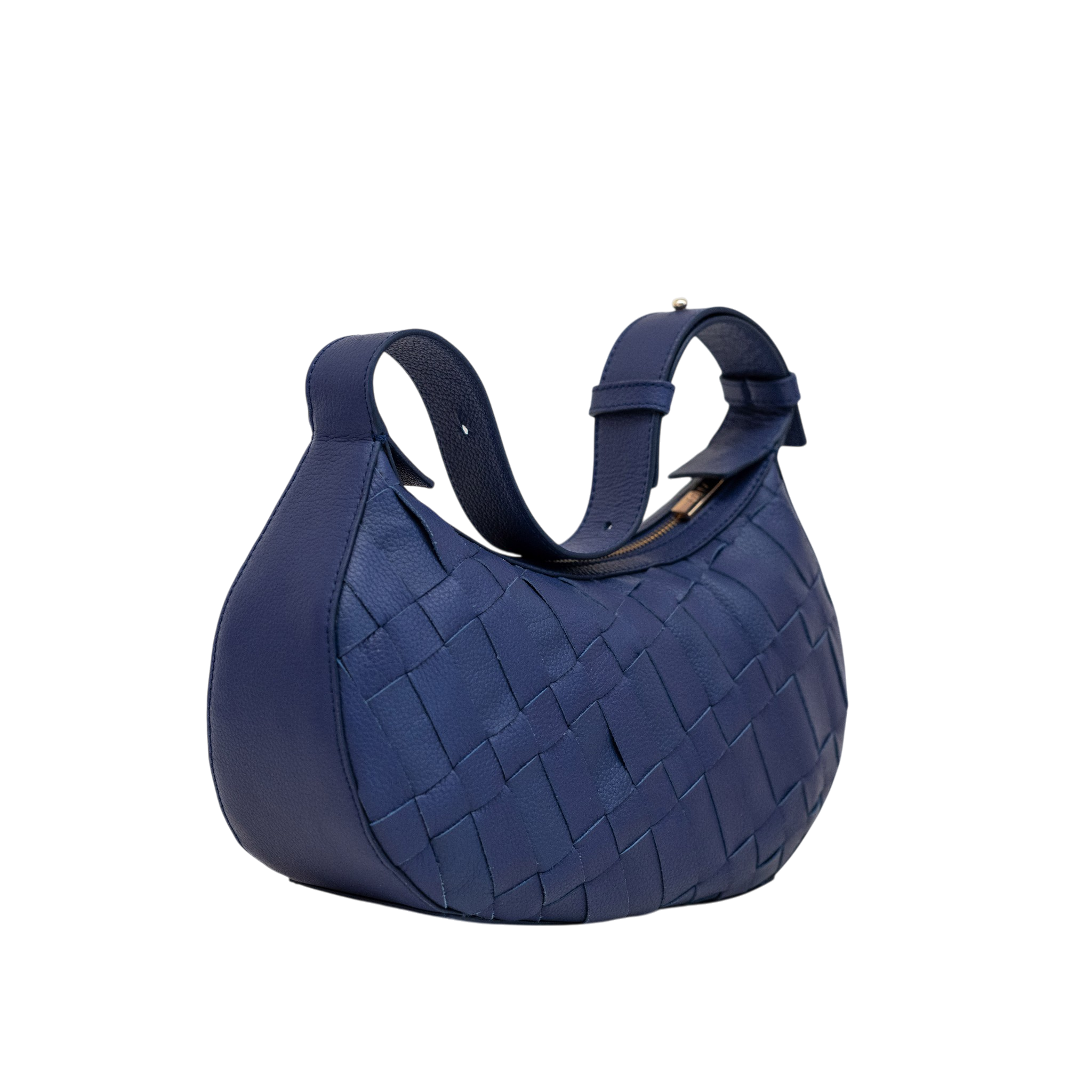 Sienna Mini Woven Shoulder Bag in Blue Dusk