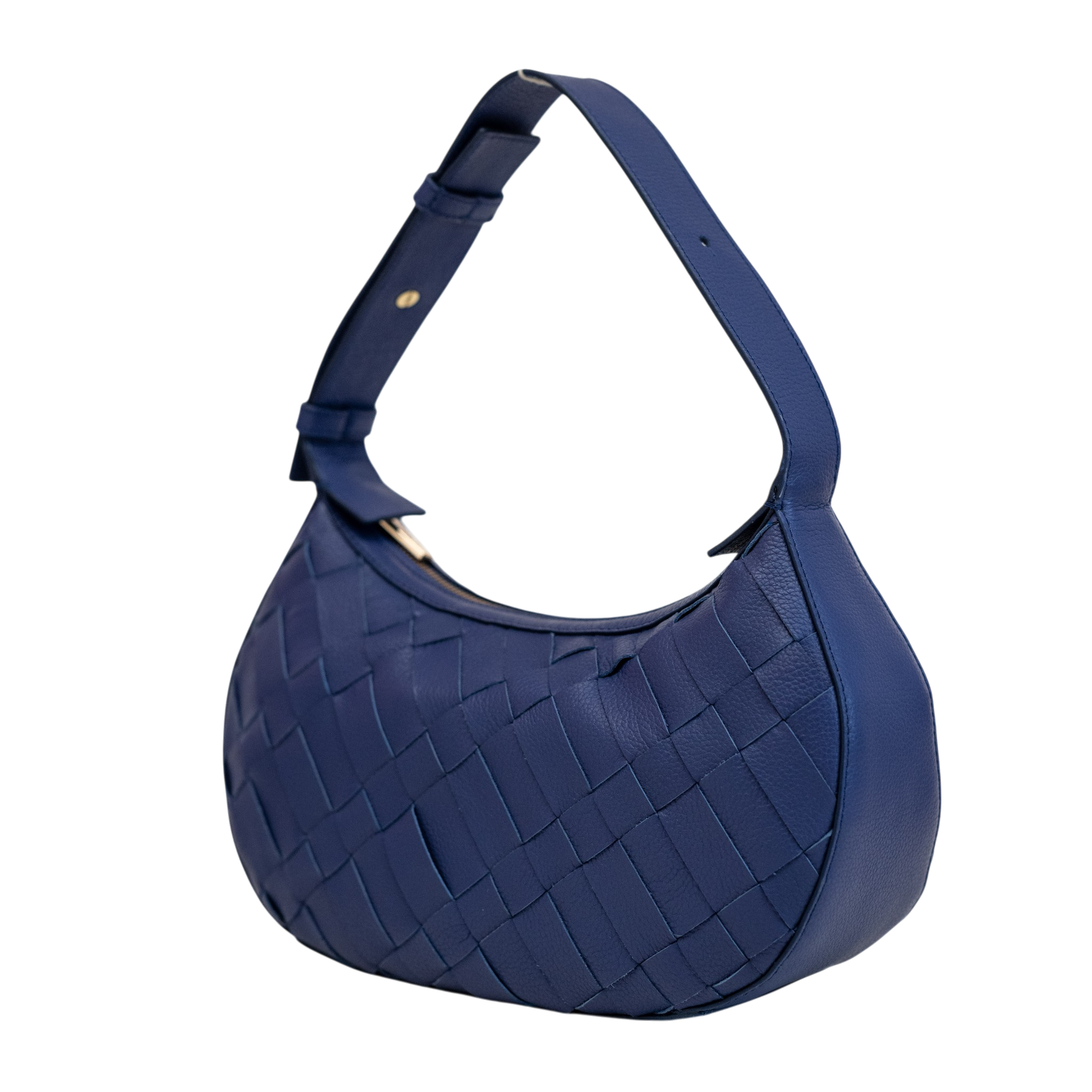 Sienna Mini Woven Shoulder Bag in Blue Dusk